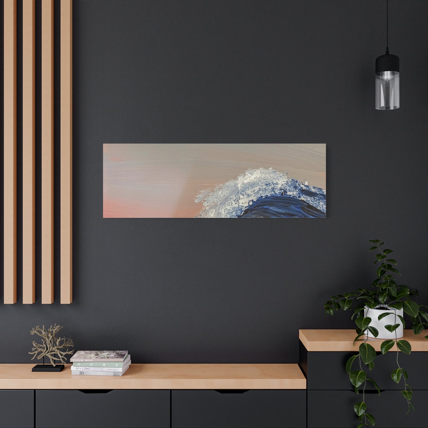 California_Coast - Ocean Wave Canvas Art — Blue Wave Seascape Matte Stretched Canvas