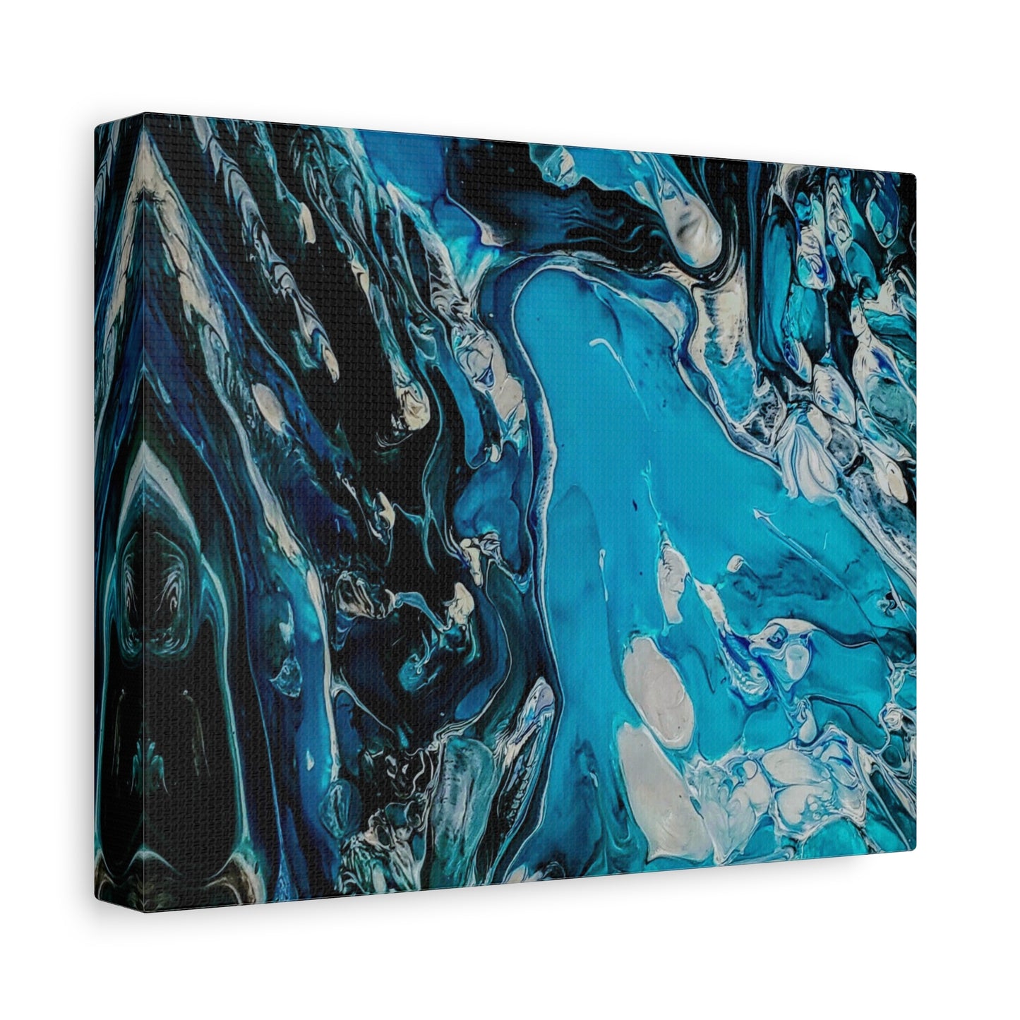 Blue Ocean Abstract Matte Canvas Print — Stretched Wall Art