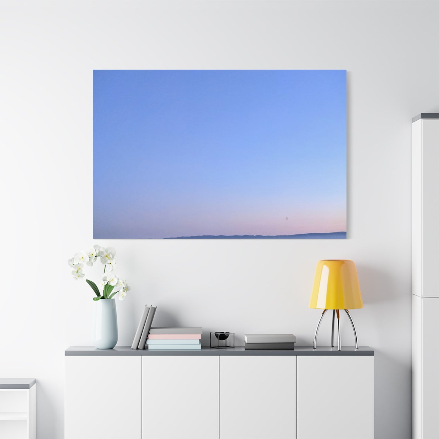 Serene Blue Horizon Matte Canvas Print — Stretched Wall Art