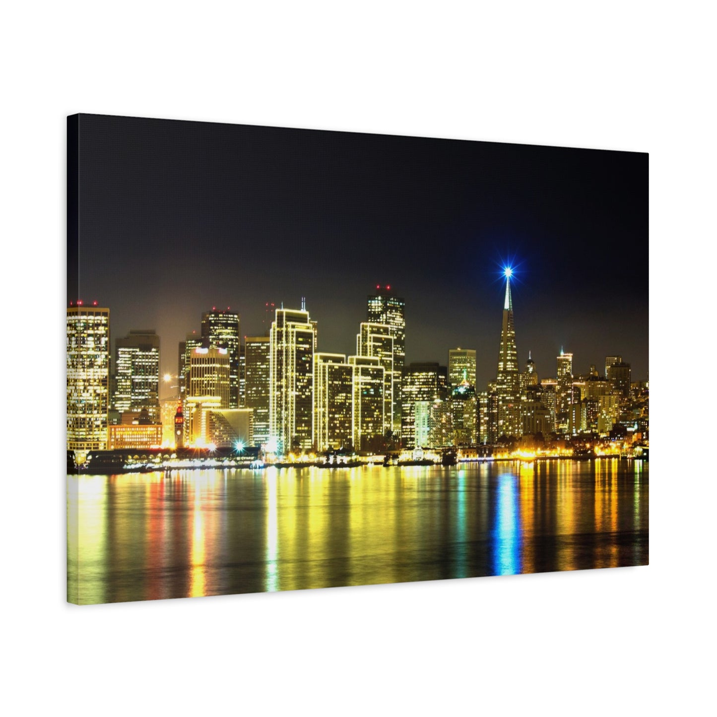 San Francisco Night Skyline Matte Canvas Print — Stretched 1.25"