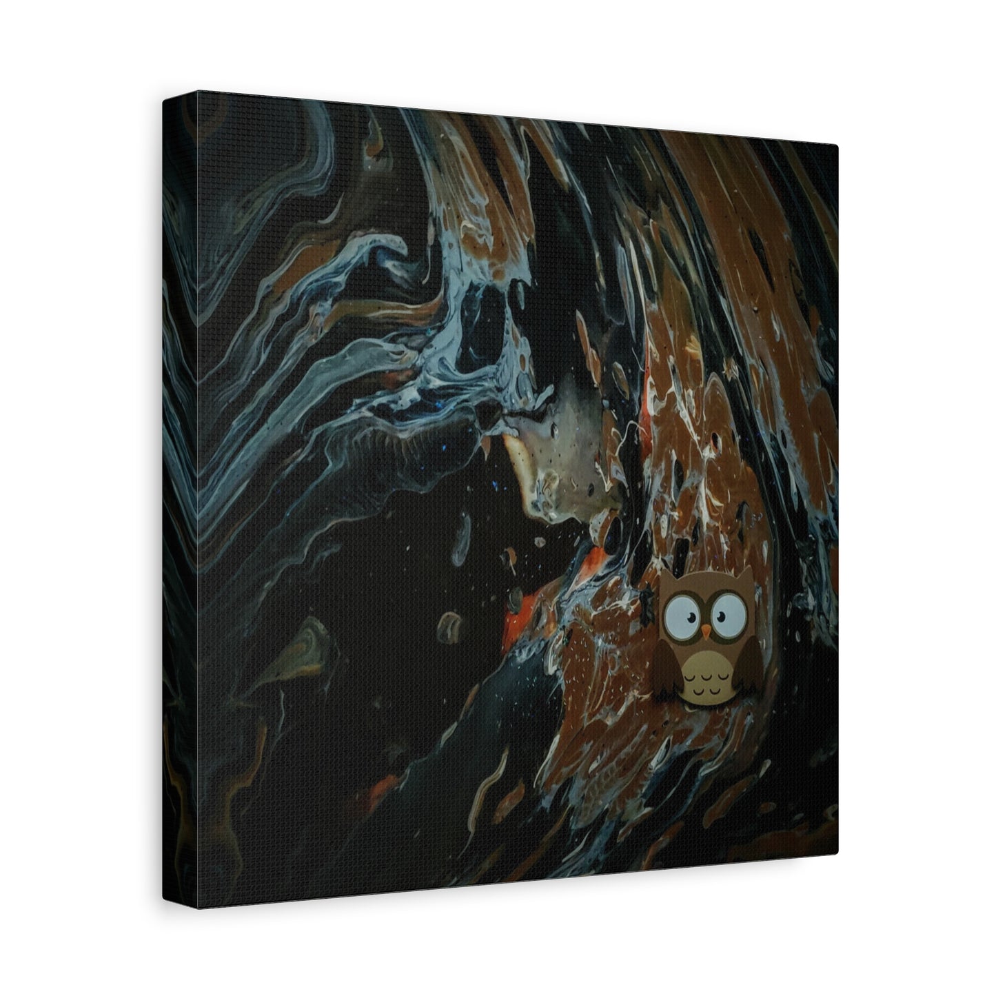 Abstract Swirl Owl Matte Canvas Print