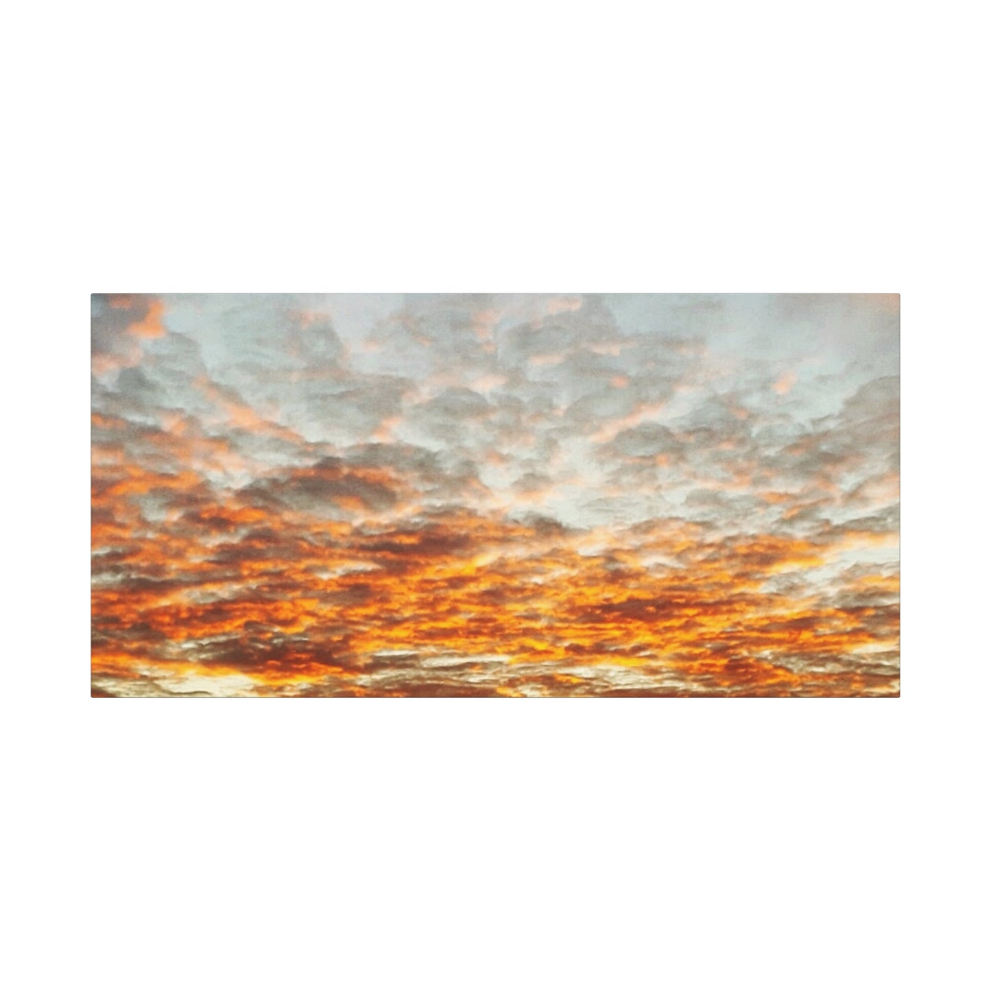 Sunset Sky Canvas Print — Orange Cloudscape Matte Stretched Wall Art