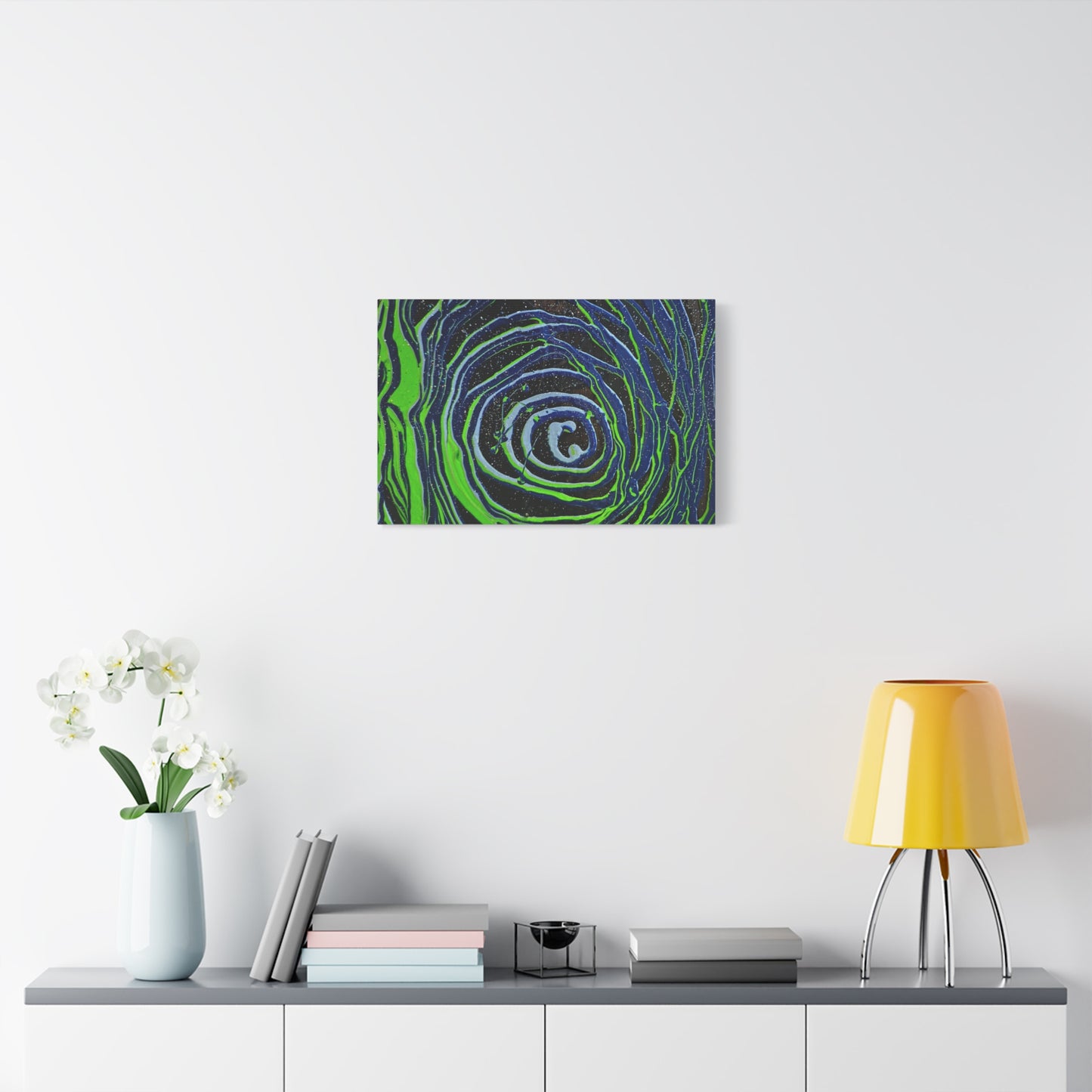 Abstract Green Swirl Matte Canvas Art — Stretched 1.25" Wall Décor