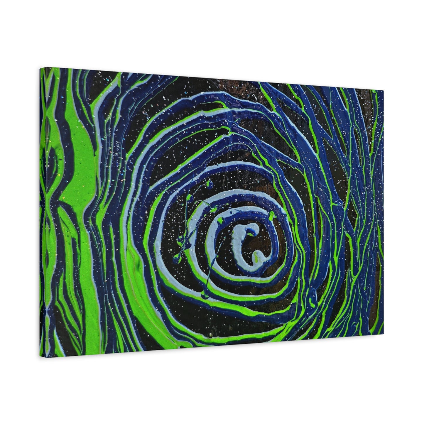 Abstract Green Swirl Matte Canvas Art — Stretched 1.25" Wall Décor