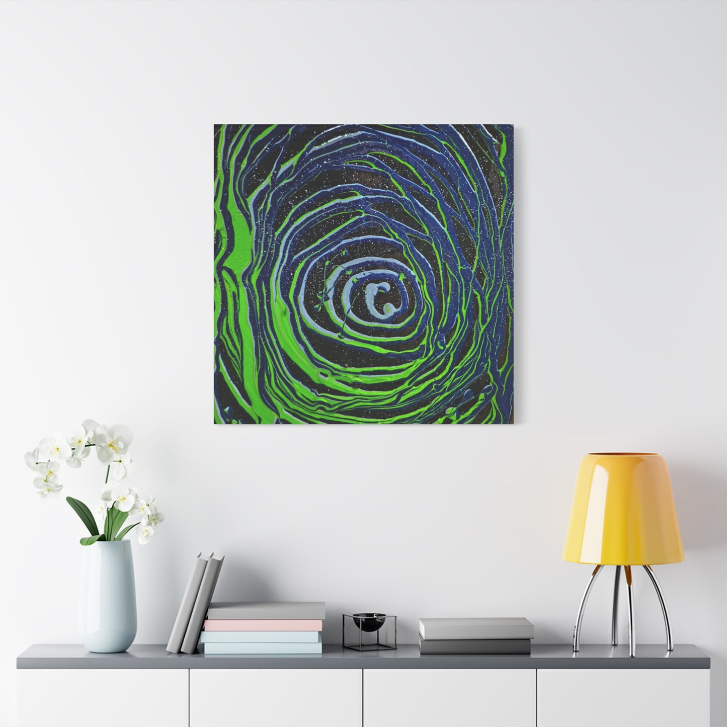Abstract Green Swirl Matte Canvas Art — Stretched 1.25" Wall Décor
