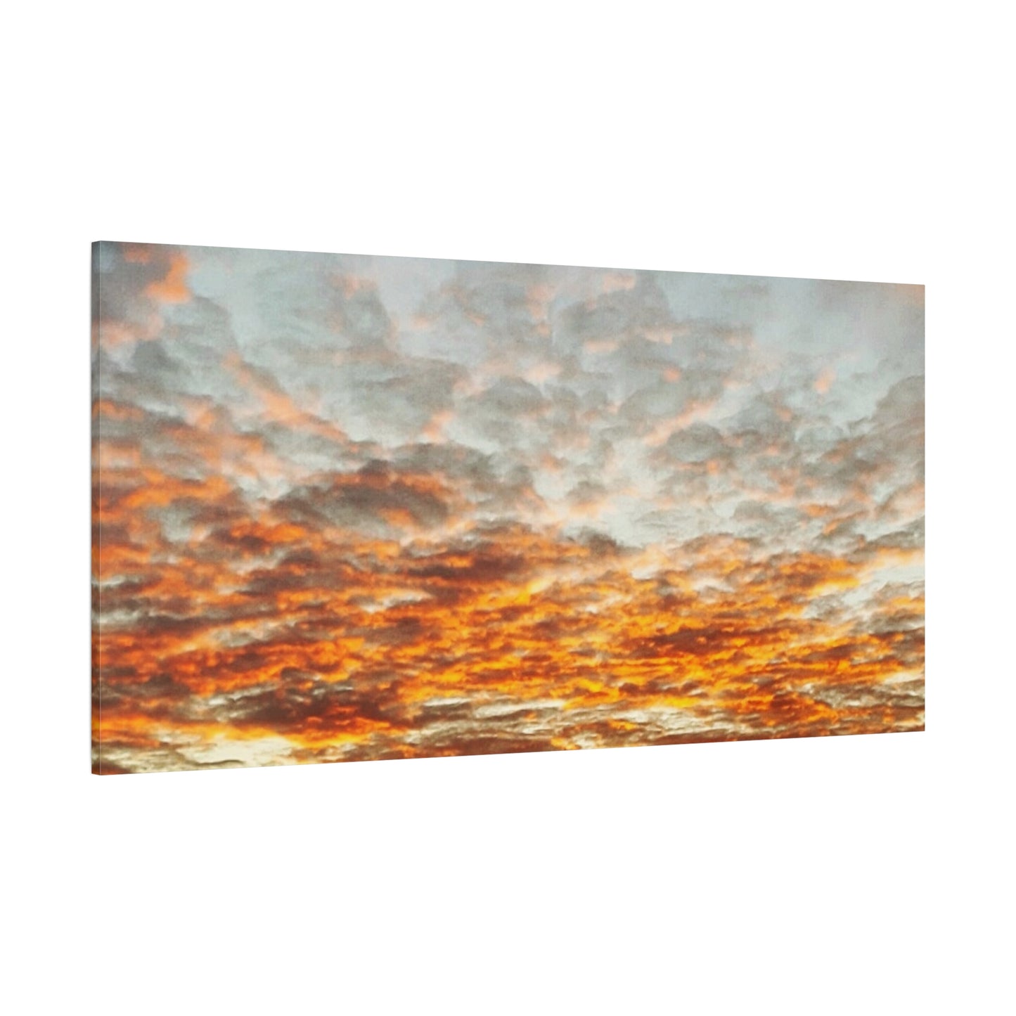 Sunset Sky Canvas Print — Orange Cloudscape Matte Stretched Wall Art