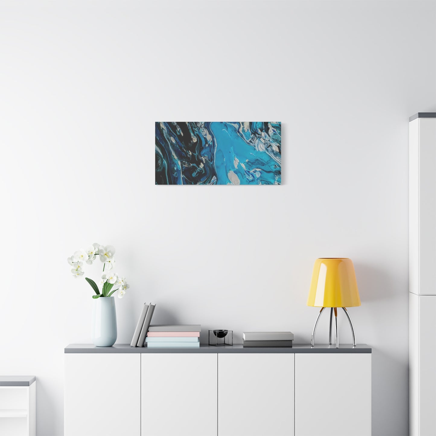 Blue Ocean Abstract Matte Canvas Print — Stretched Wall Art