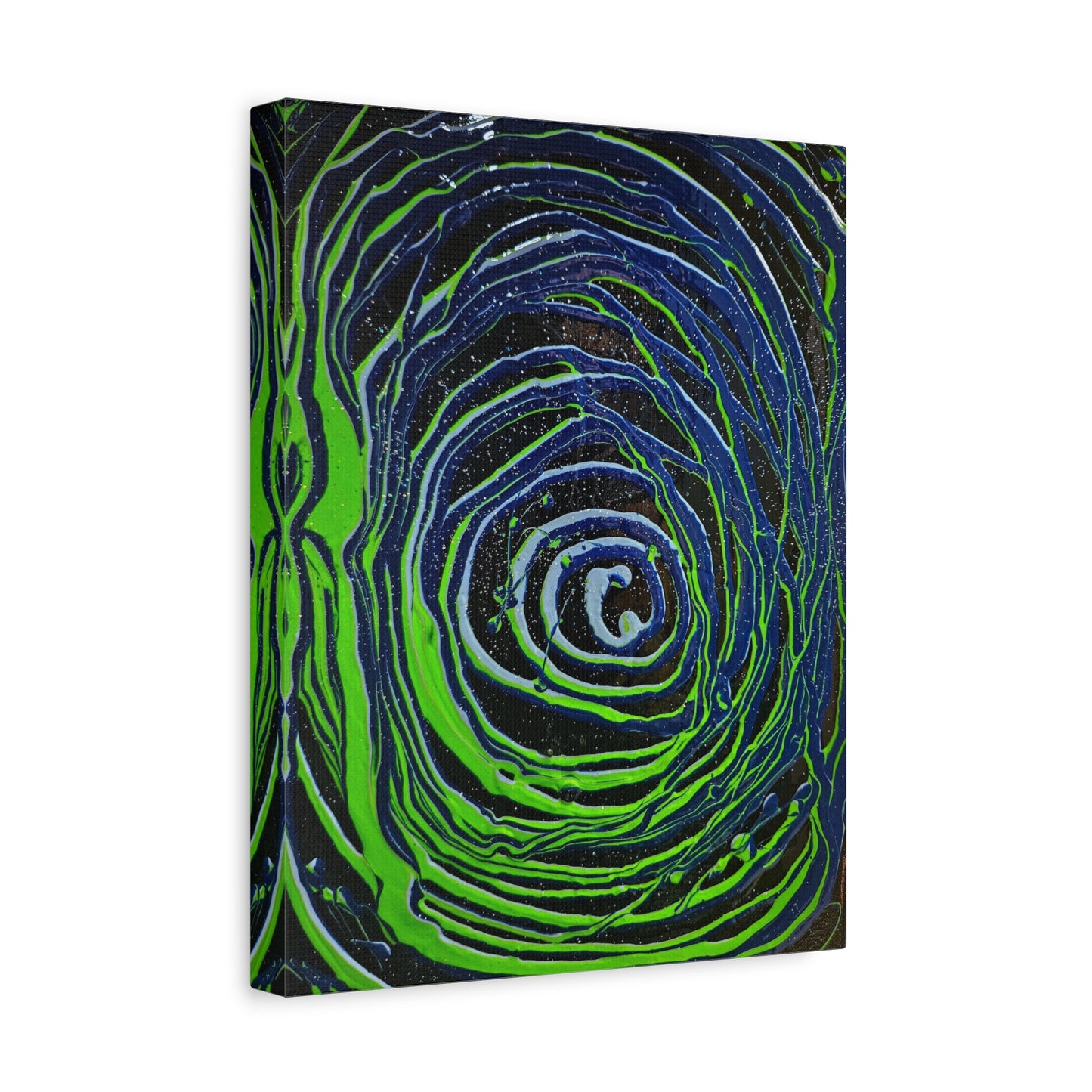Abstract Green Swirl Matte Canvas Art — Stretched 1.25" Wall Décor