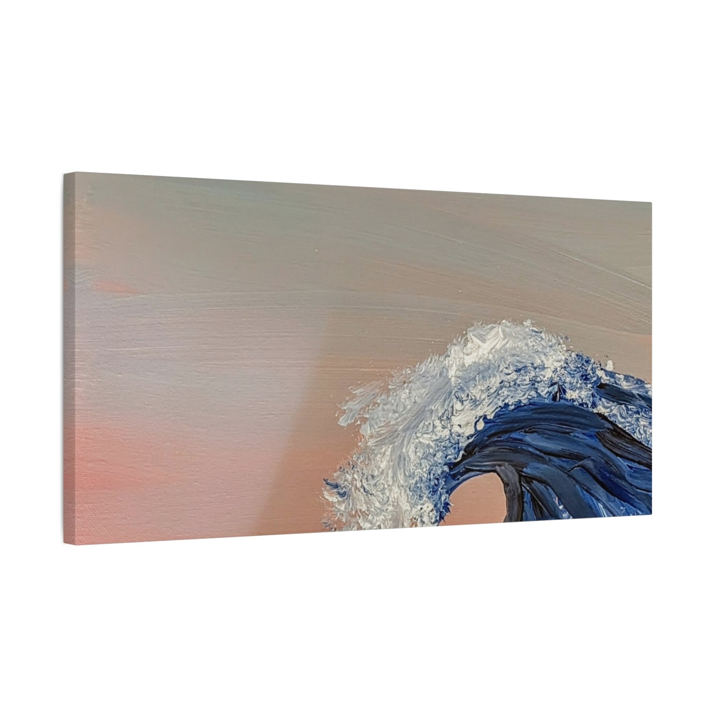 California_Coast - Ocean Wave Canvas Art — Blue Wave Seascape Matte Stretched Canvas