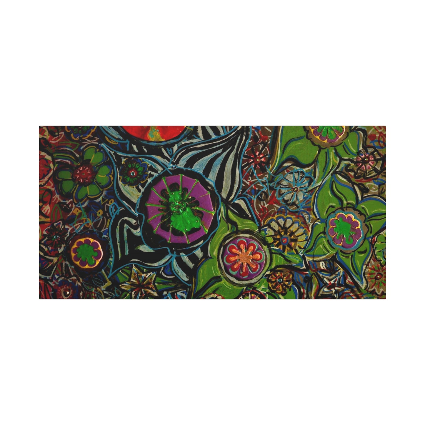 Urban_gardening-03 - Psychedelic Floral Canvas Print — Vibrant Abstract Garden Wall Art