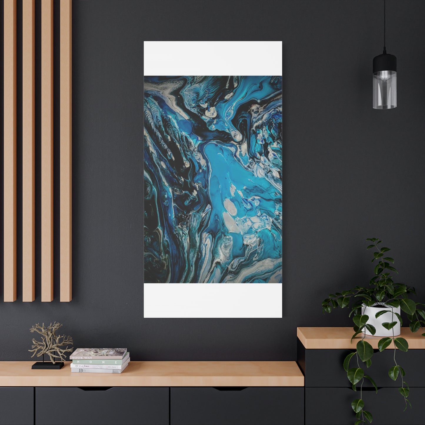 Blue Ocean Abstract Matte Canvas Print — Stretched Wall Art