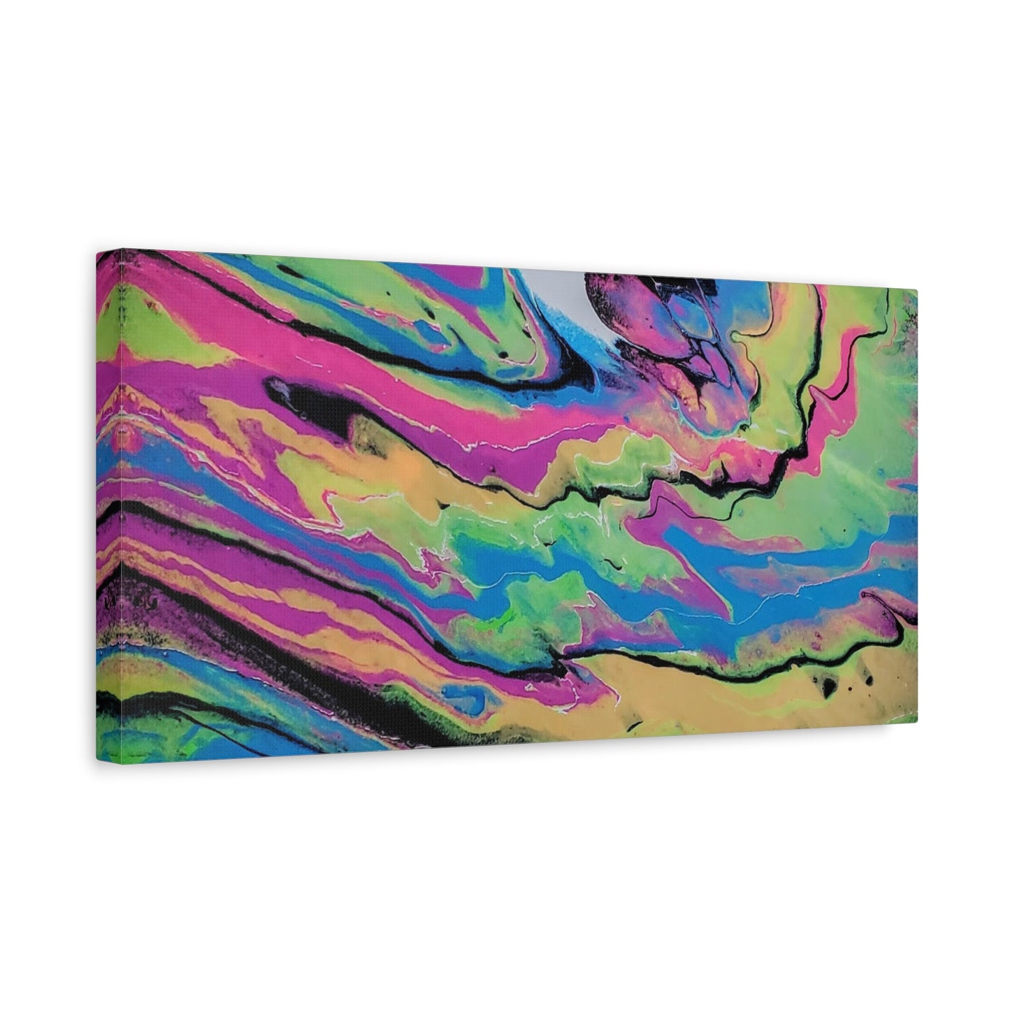 Abstract Neon Fluid Art Canvas Print — Vibrant Psychedelic Wall Decor