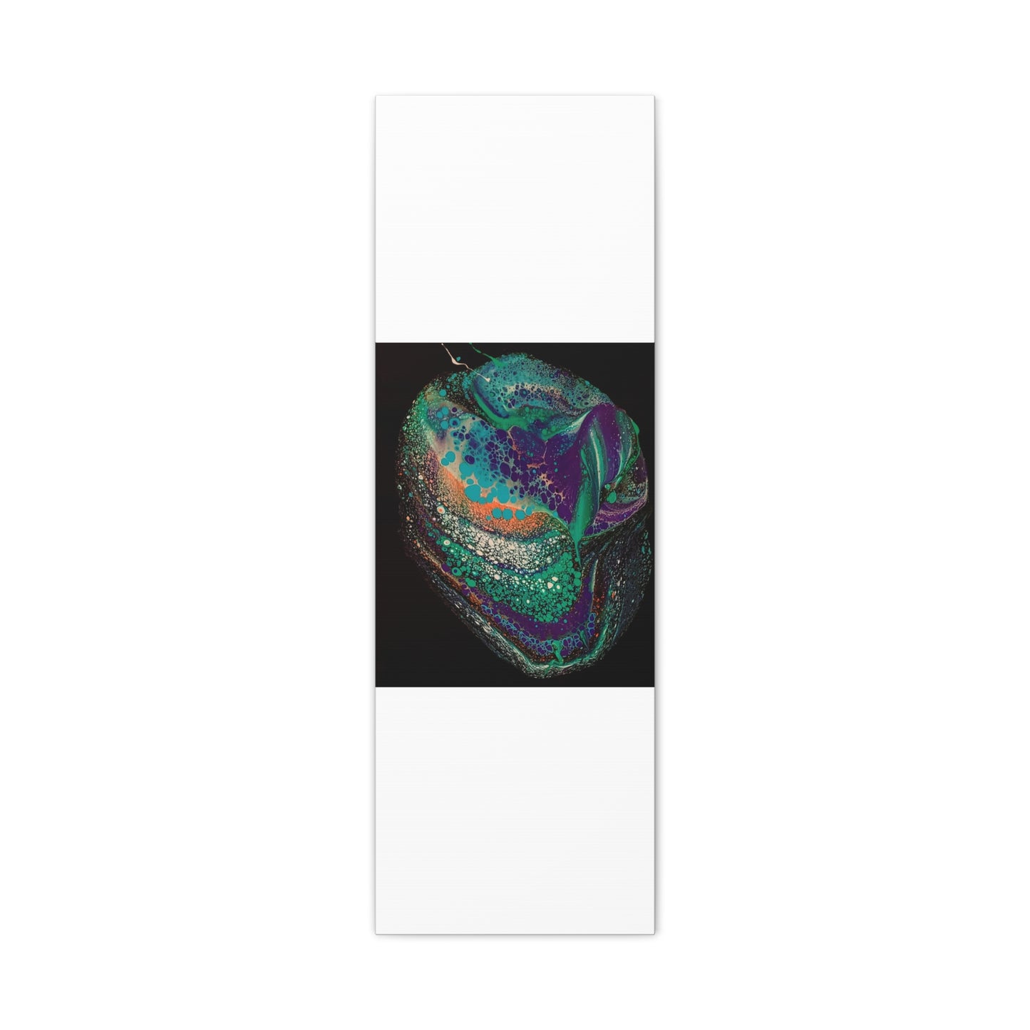 Abstract Fluid Art Canvas Print — Teal, Purple & Gold Swirl Matte Stretched Wall Art