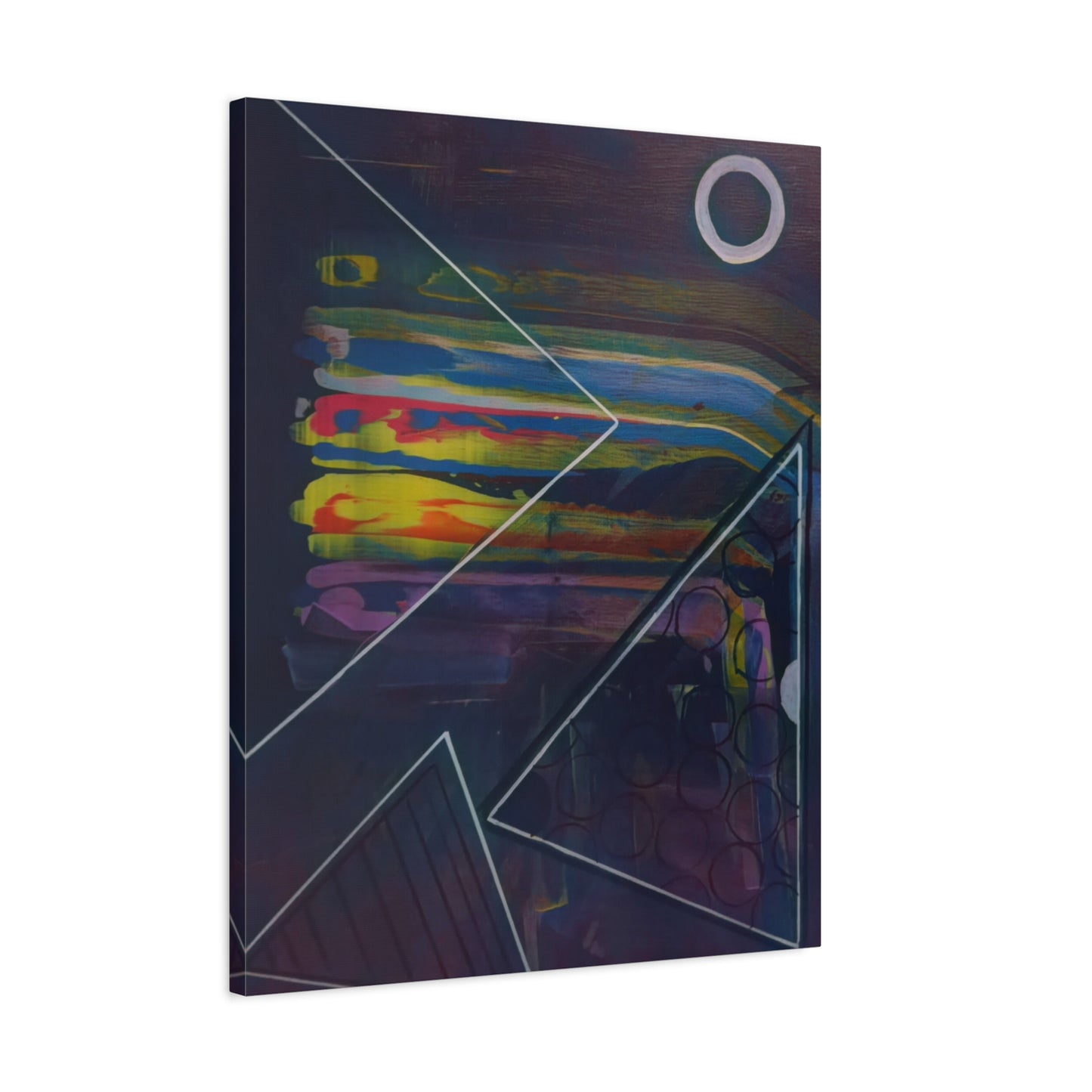 Abstract Geometric Canvas Art - 2025 astronomy – Colorful Drip Triangle Stretched Canvas