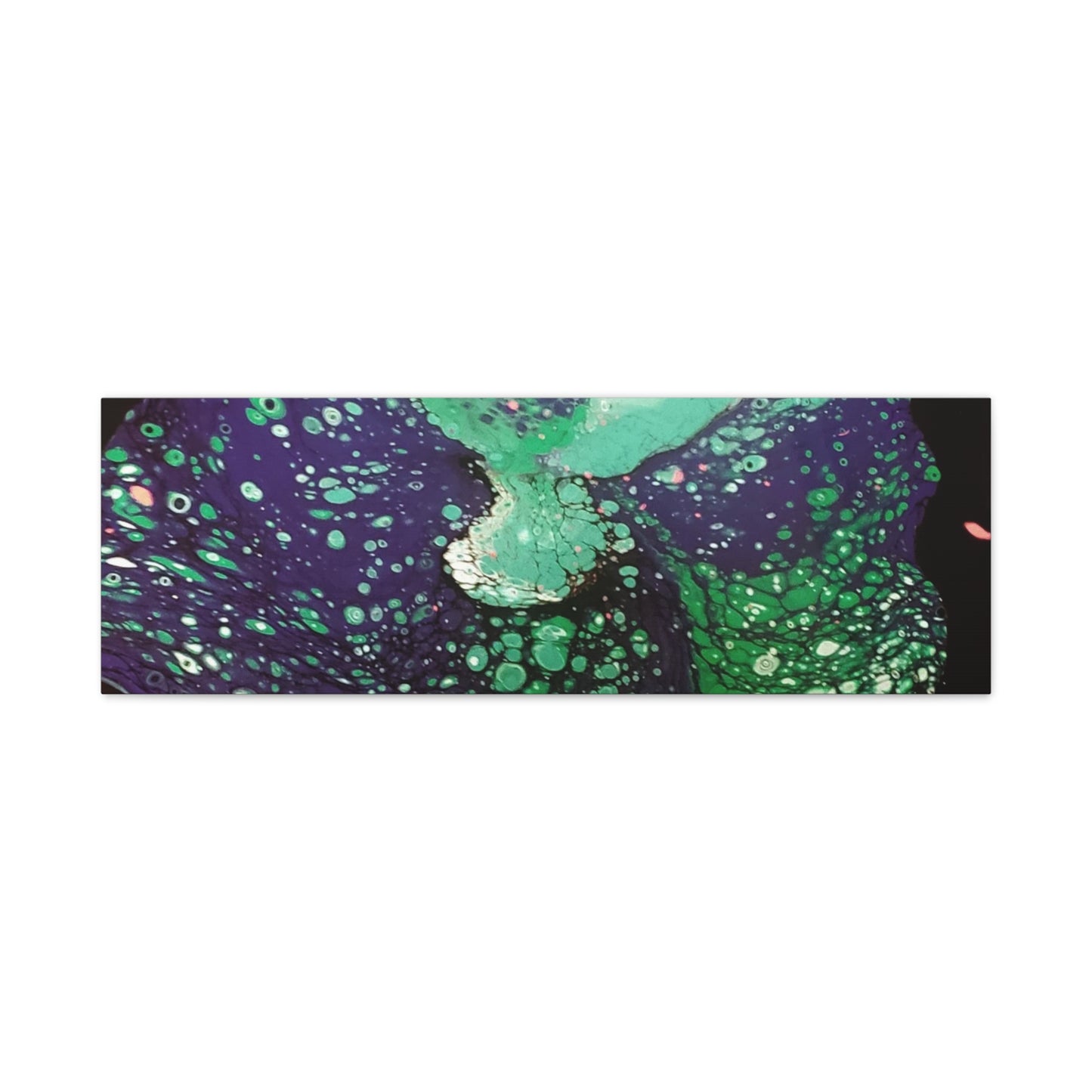 Abstract Green & Teal Fluid Art Canvas Print - Matte Stretched Wall Art