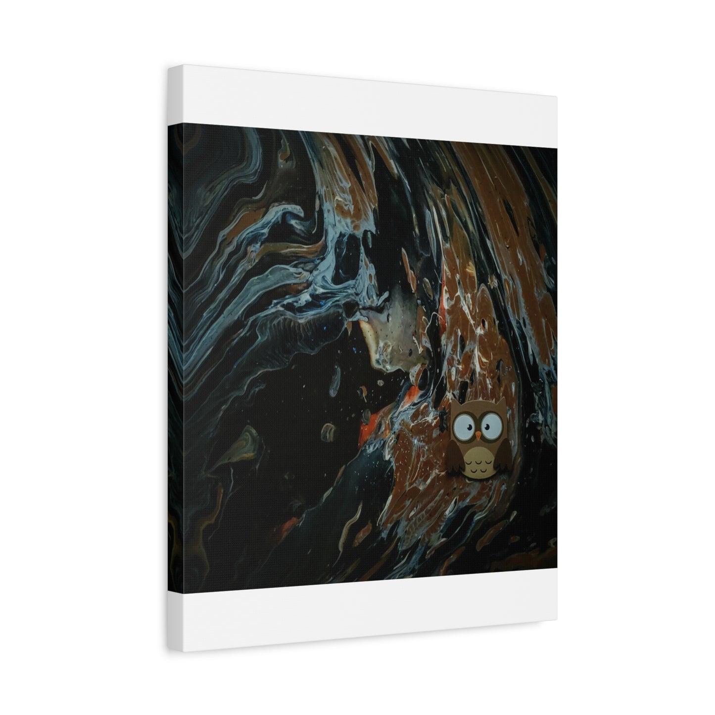 Abstract Swirl Owl Matte Canvas Print