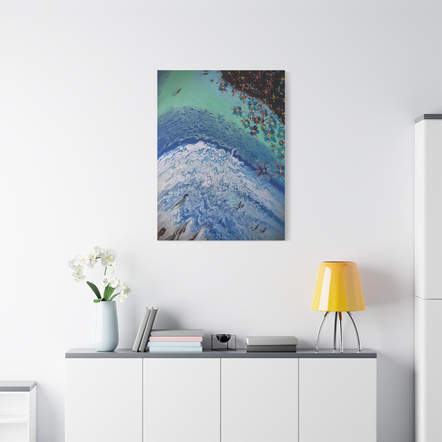 floetrol&flowers - Abstract Matte Canvas Print — Floral Accents Stretched Wall Art
