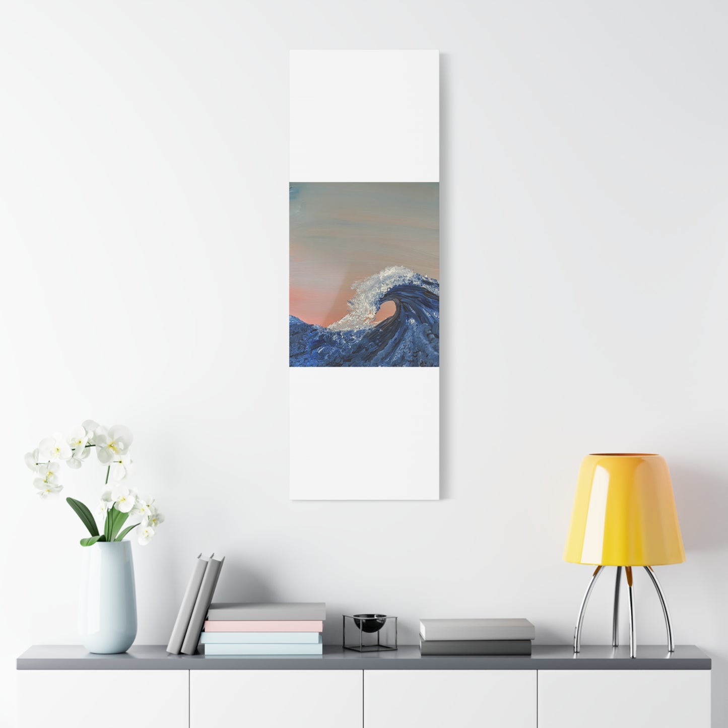 California_Coast - Ocean Wave Canvas Art — Blue Wave Seascape Matte Stretched Canvas