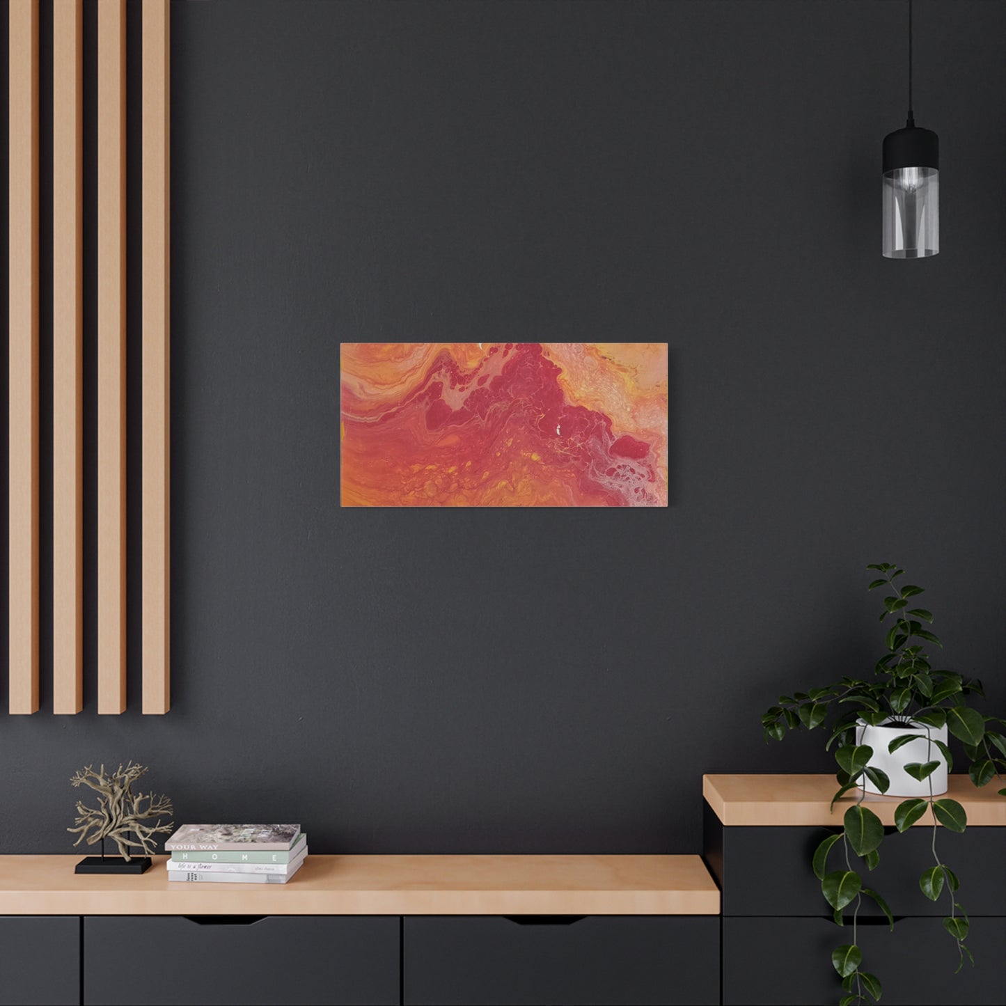 Abstract Pepto Popured - Sunset Swirl Matte Canvas Art - Stretched 1.25"