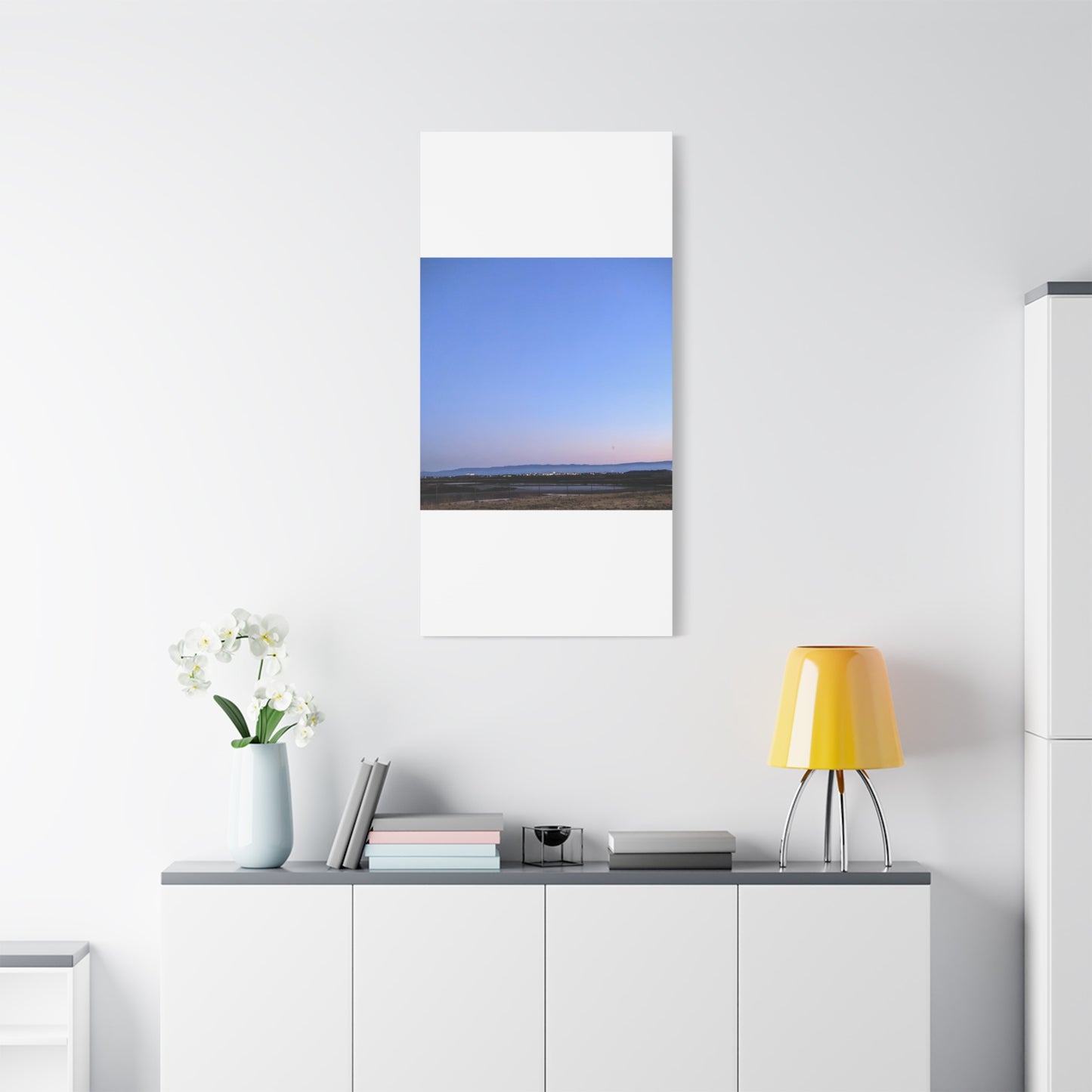 Serene Blue Horizon Matte Canvas Print — Stretched Wall Art