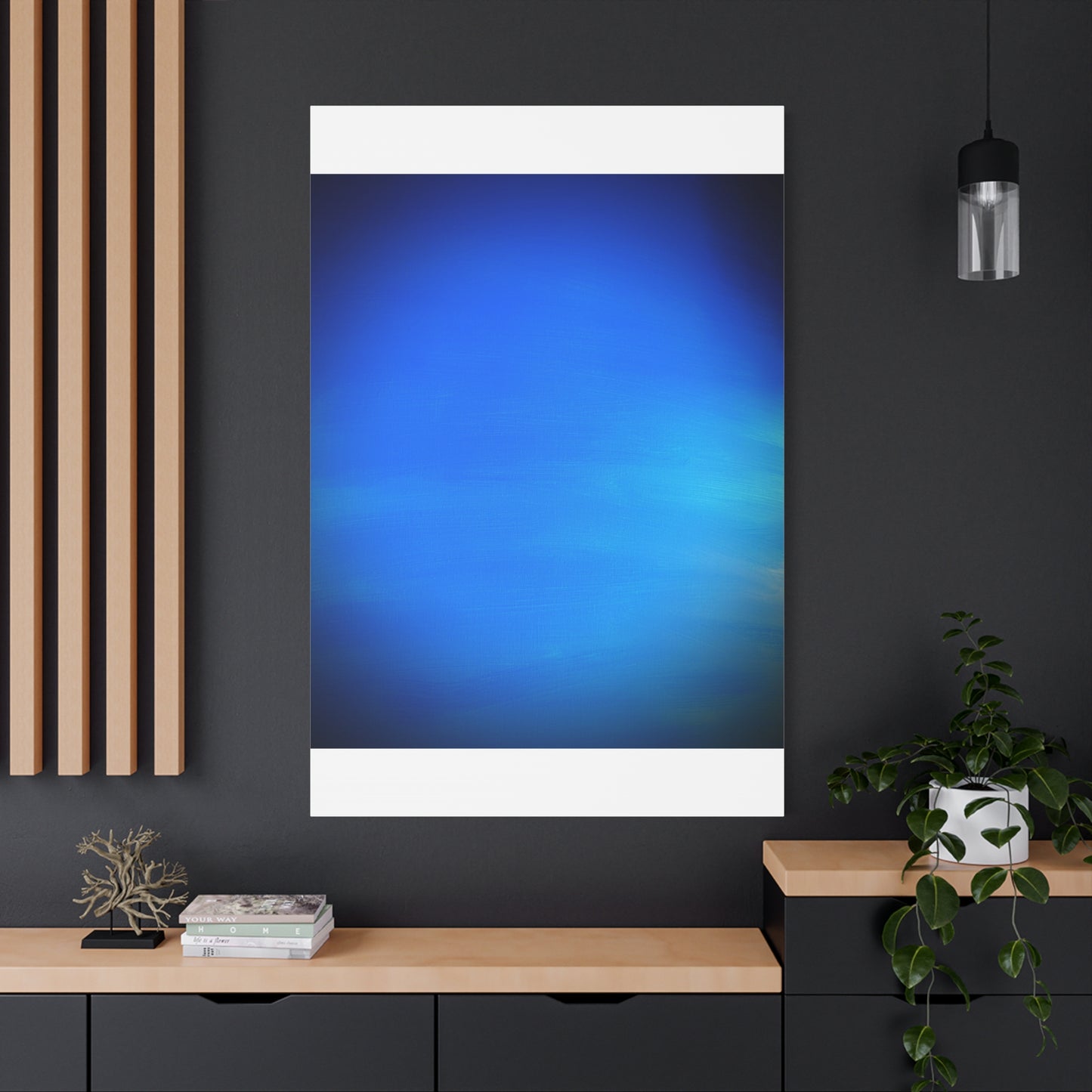 Blue Burst - Gradient Matte Canvas Print — Abstract Ocean Wall Art, Stretched 1.25"