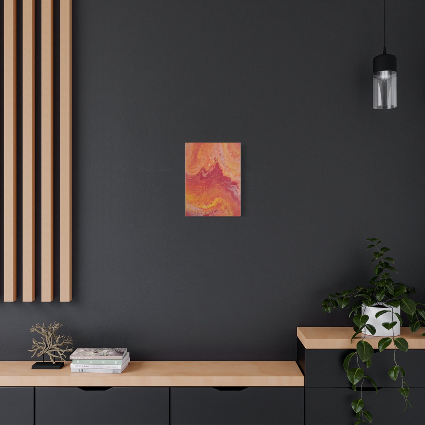 Abstract Pepto Popured - Sunset Swirl Matte Canvas Art - Stretched 1.25"