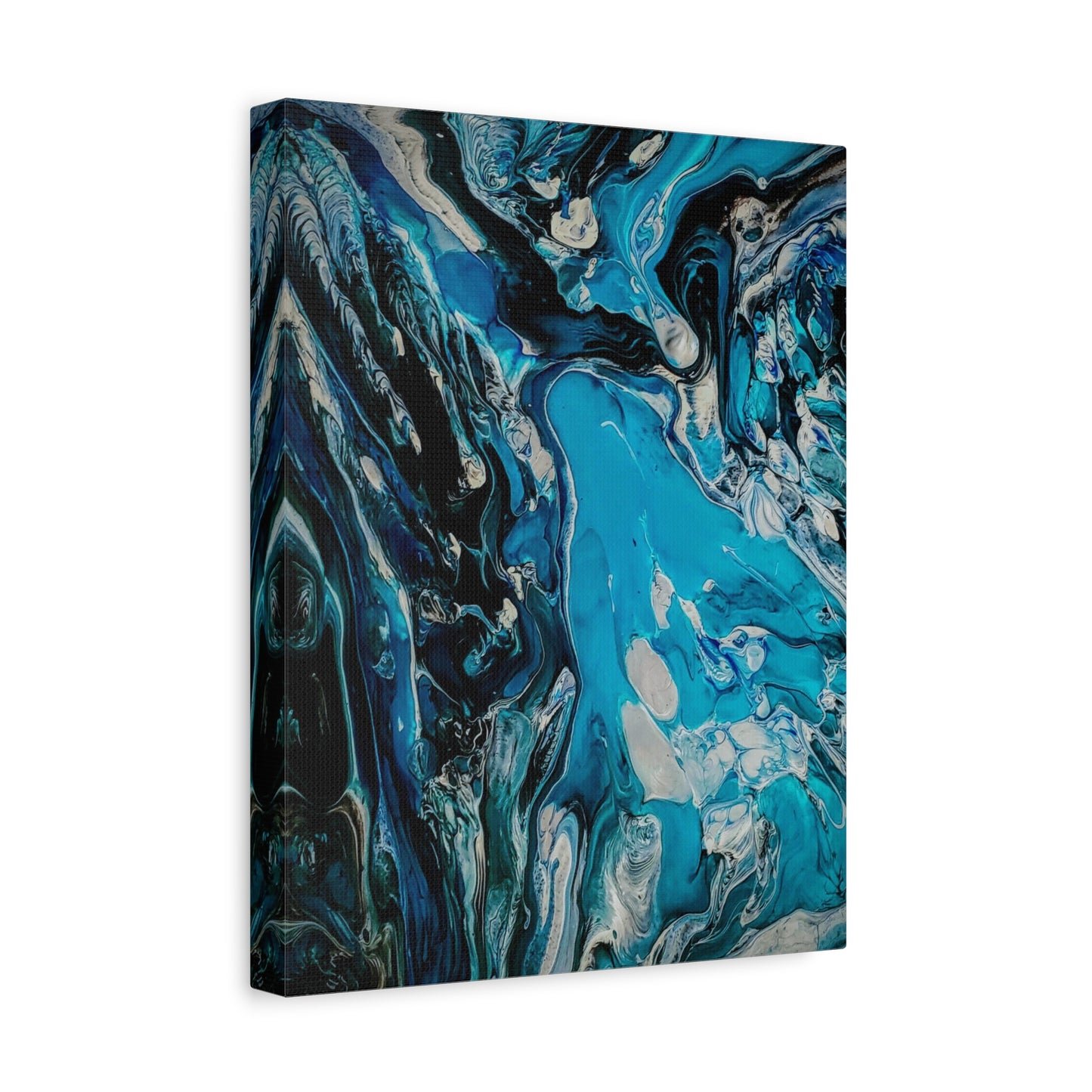 Blue Ocean Abstract Matte Canvas Print — Stretched Wall Art