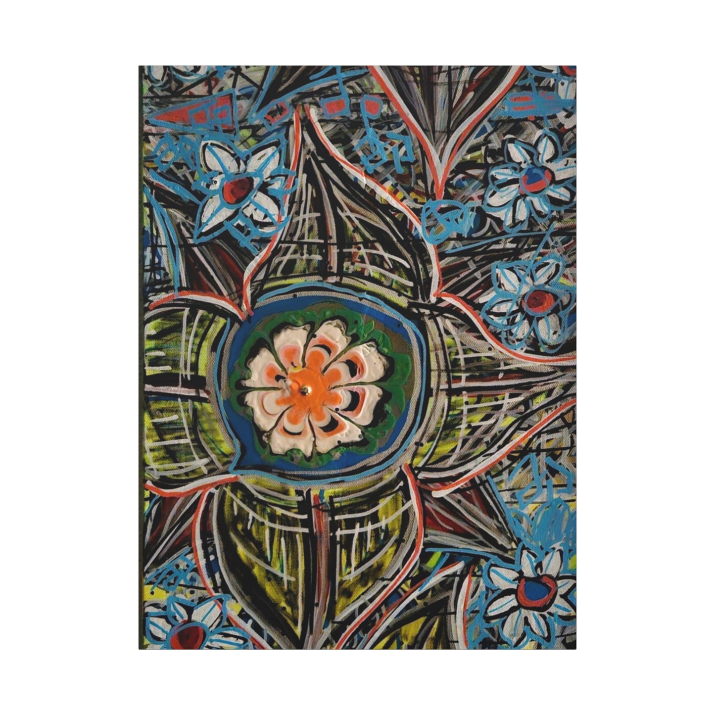 urban_gardening_02 - Abstract Floral Mandala Matte Canvas Print (Stretched 1.25")