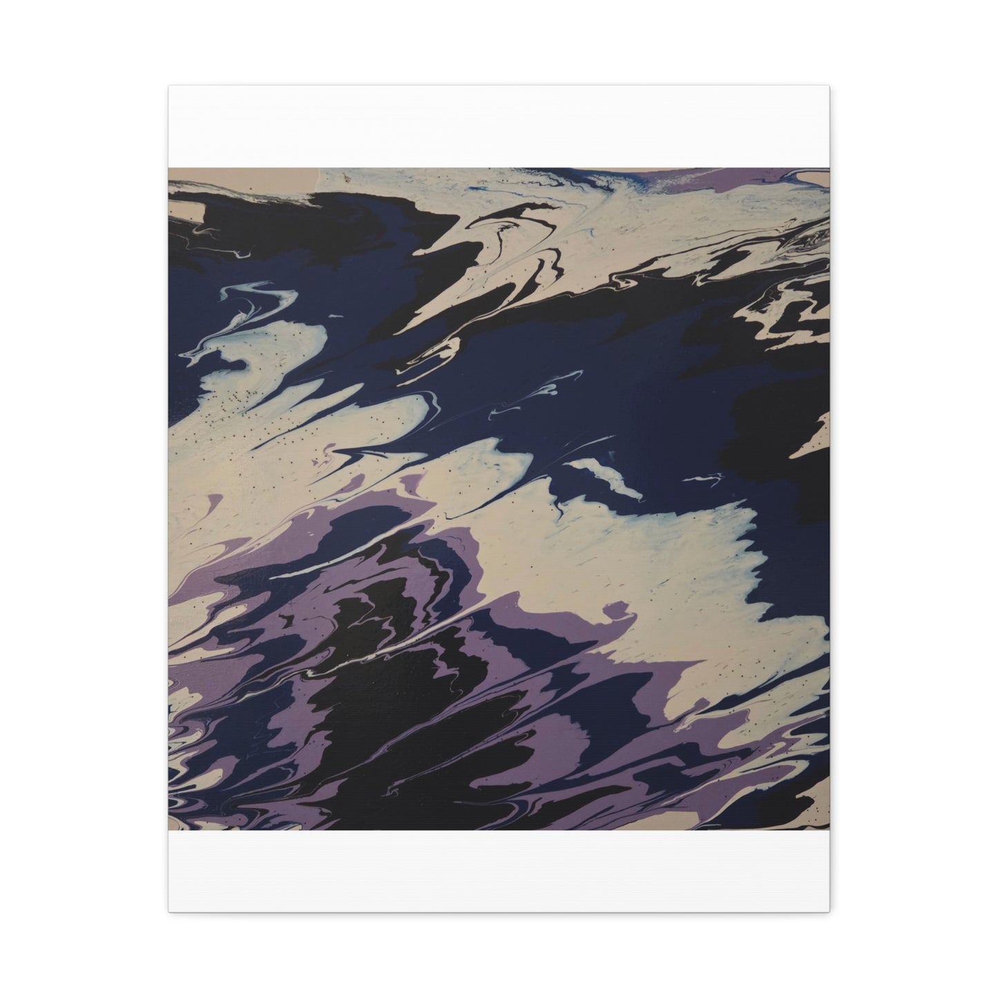 Abstract Navy & Lavender Wave Matte Stretched Canvas (1.25")
