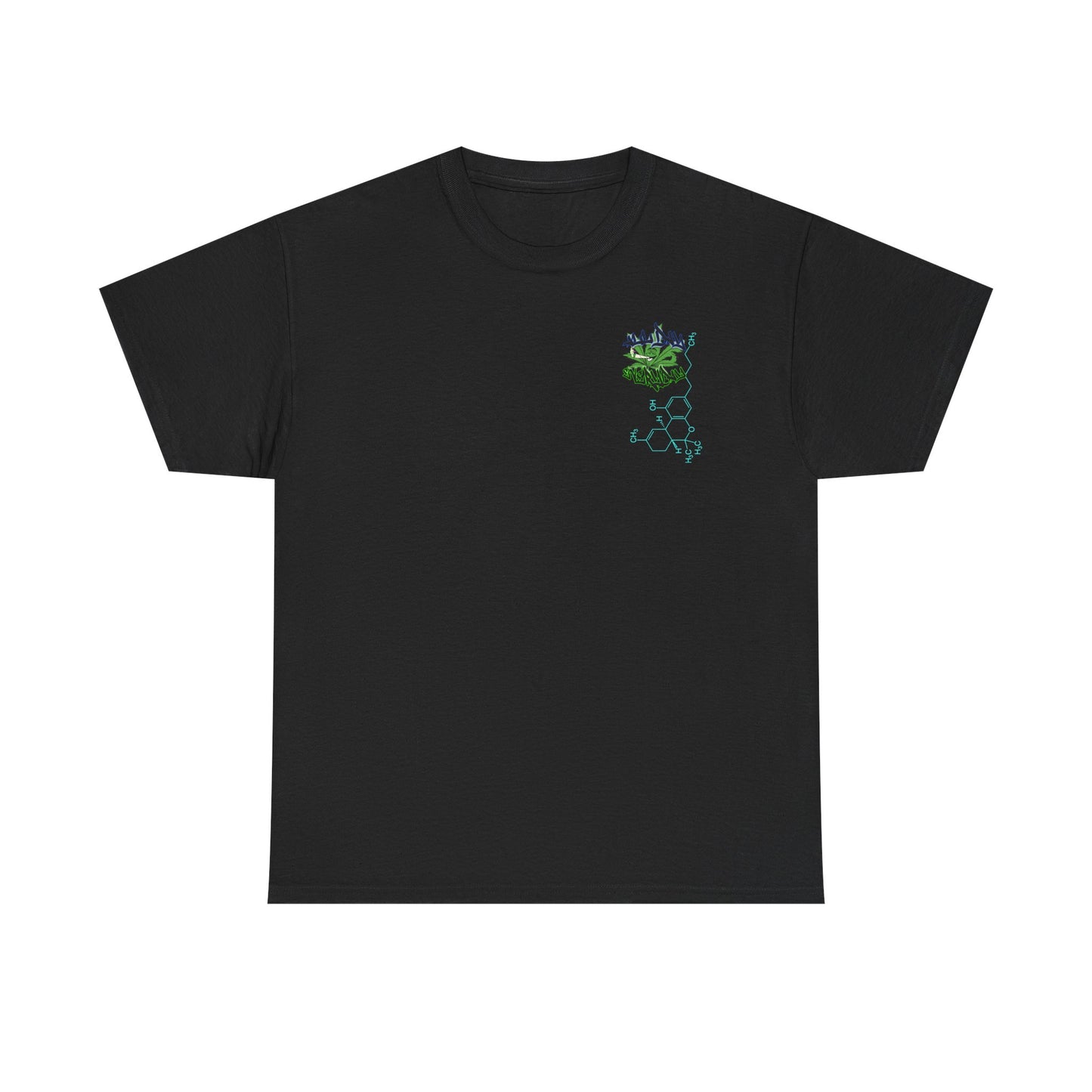 AllDay | Everyday - molecular logo — Green Graffiti Plant Design Chest & Back Print