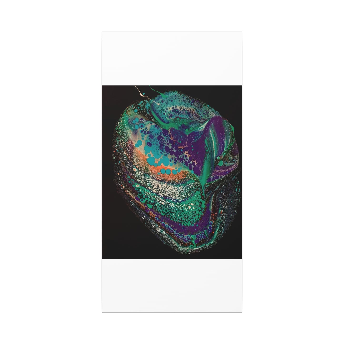 Abstract Fluid Art Canvas Print — Teal, Purple & Gold Swirl Matte Stretched Wall Art
