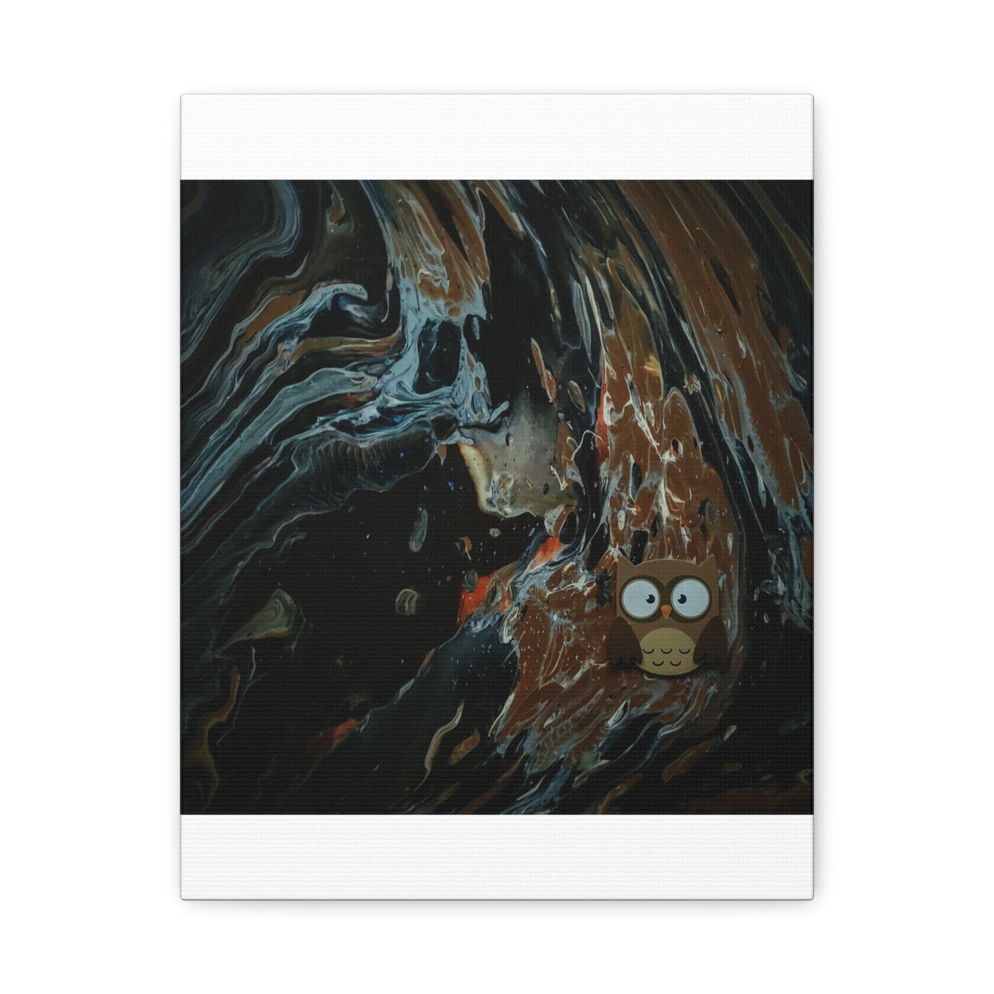 Abstract Swirl Owl Matte Canvas Print