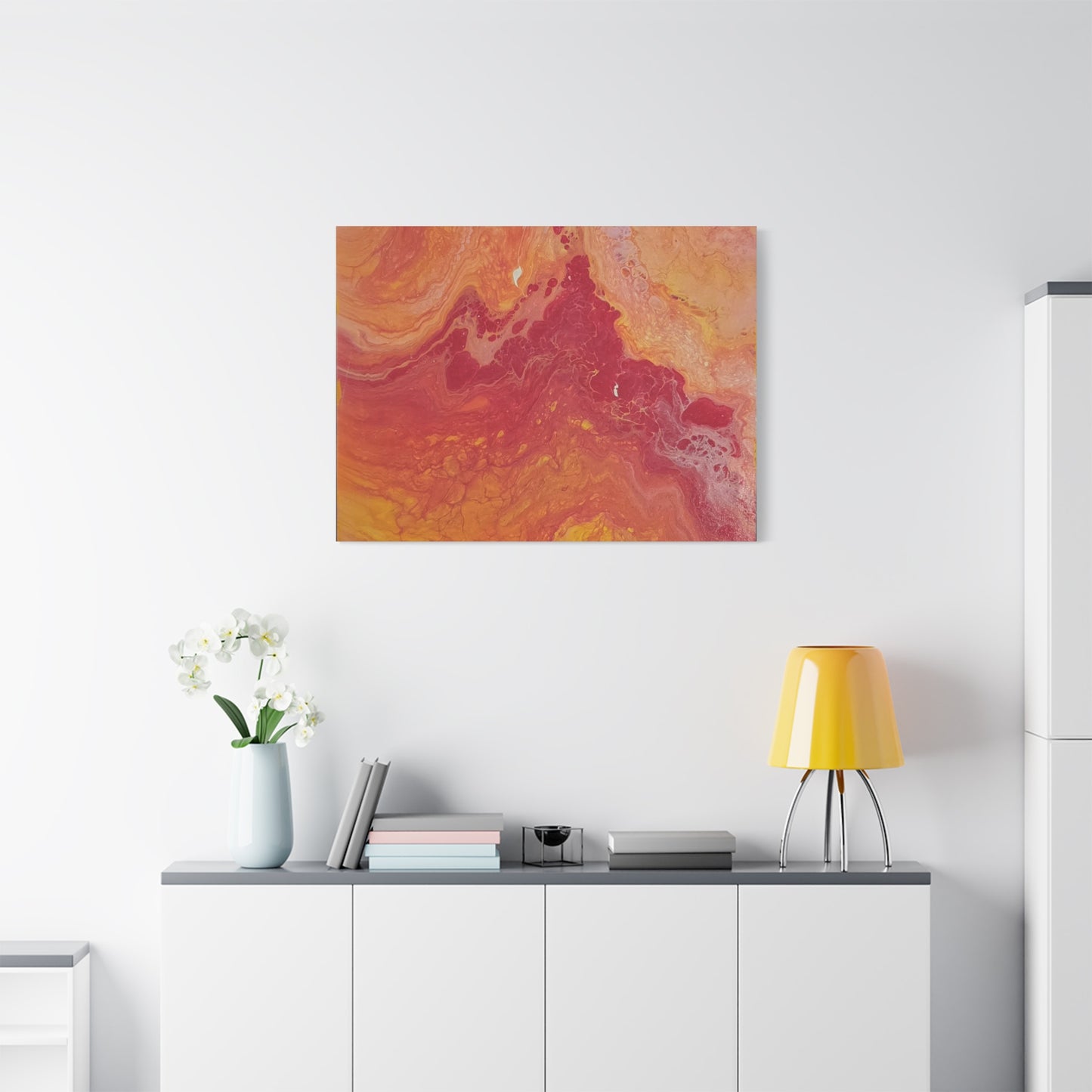 Abstract Pepto Popured - Sunset Swirl Matte Canvas Art - Stretched 1.25"