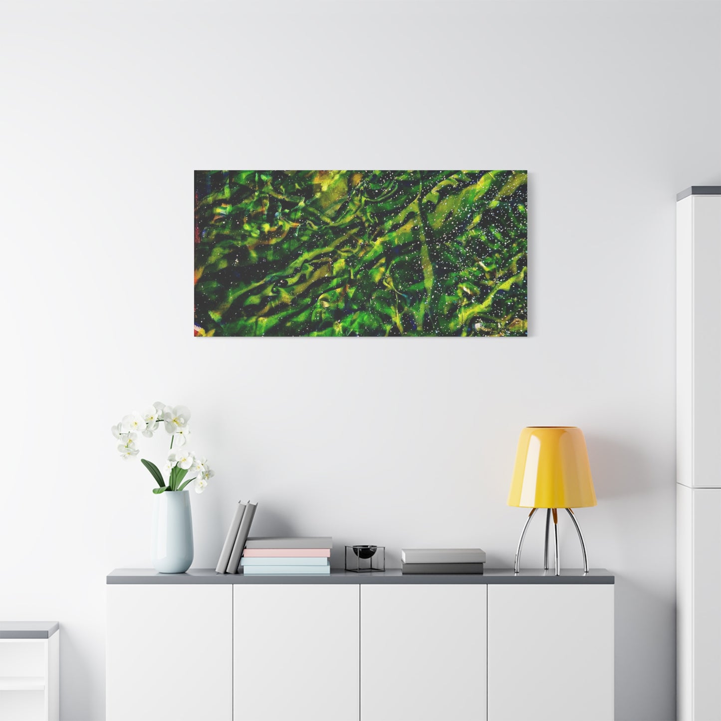 Confessions - Abstract Green Texture Canvas - Matte Stretched Wall Art