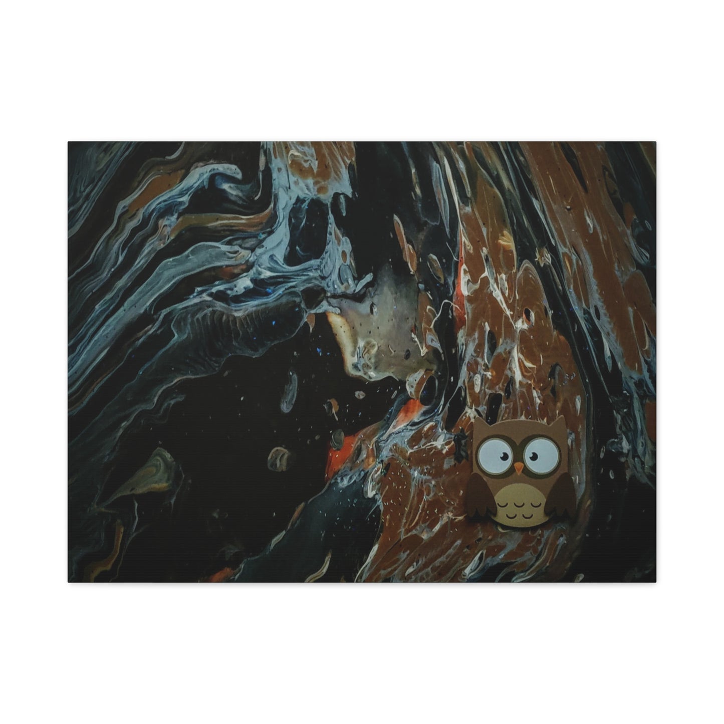 Abstract Swirl Owl Matte Canvas Print