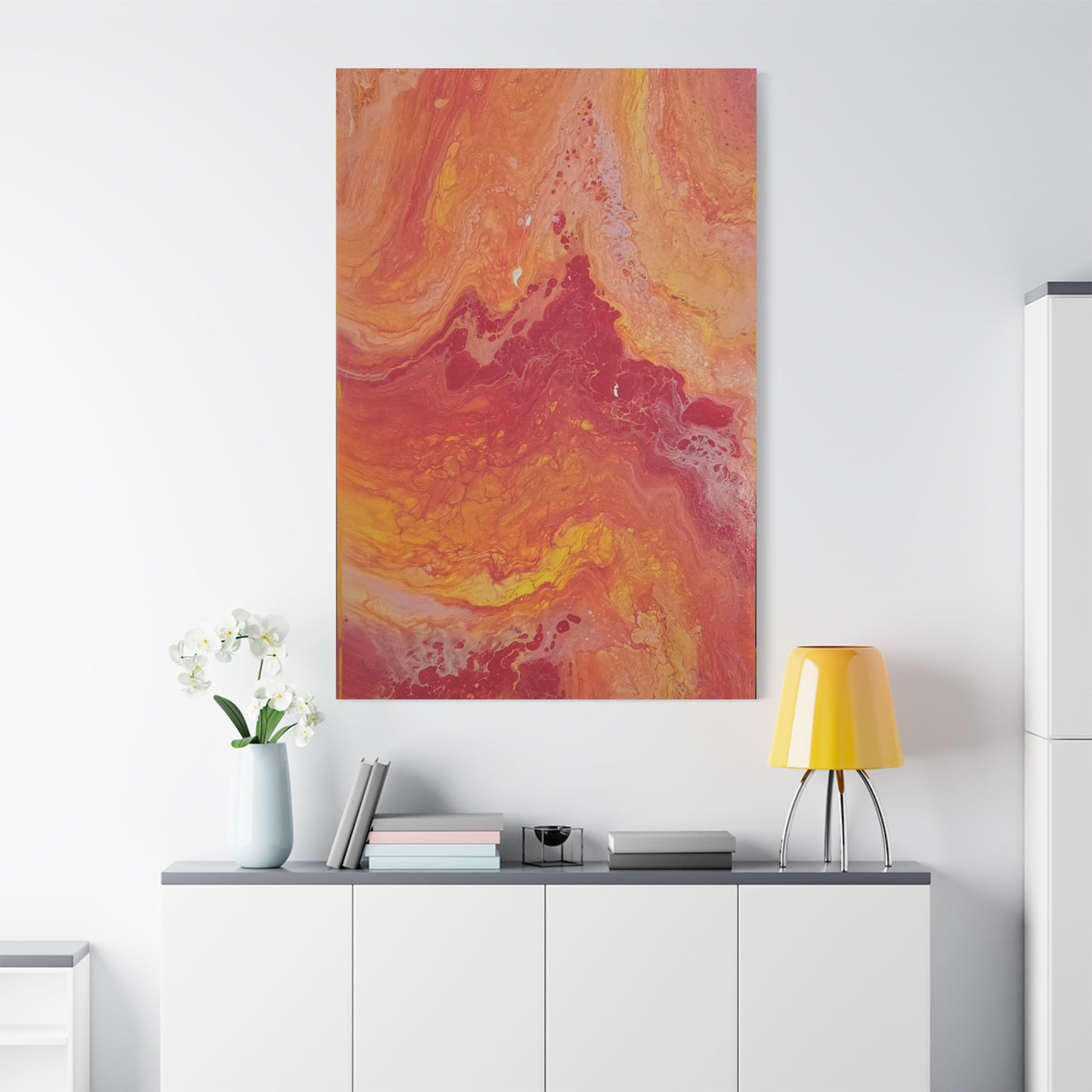 Abstract Pepto Popured - Sunset Swirl Matte Canvas Art - Stretched 1.25"