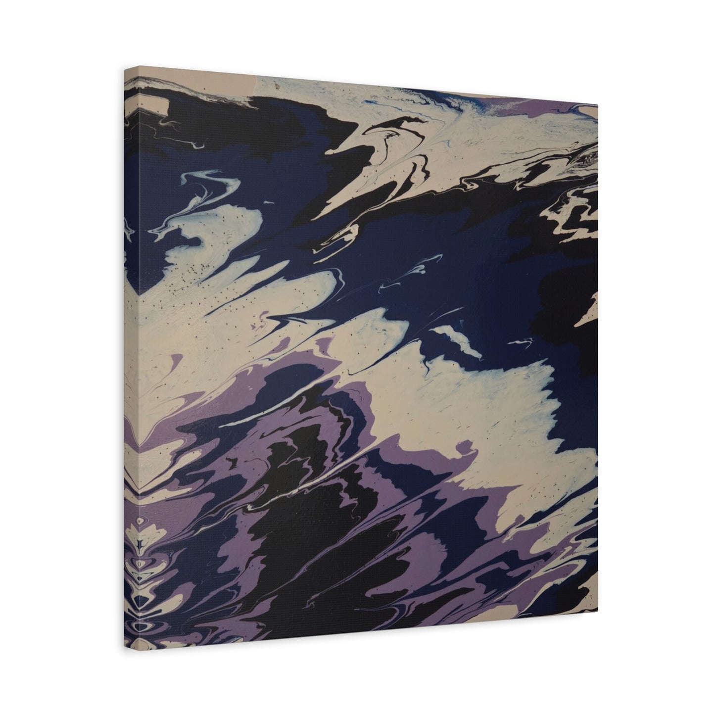 Abstract Navy & Lavender Wave Matte Stretched Canvas (1.25")