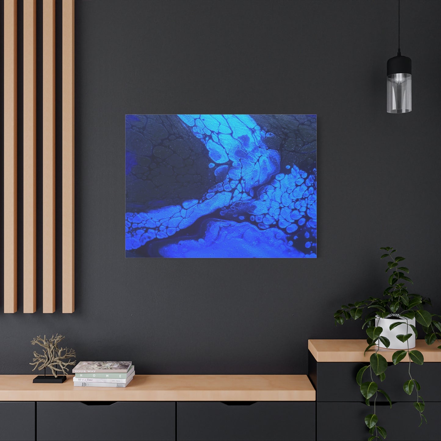 Abstract Blue Ocean Canvas Print — Matte Stretched Wall Art