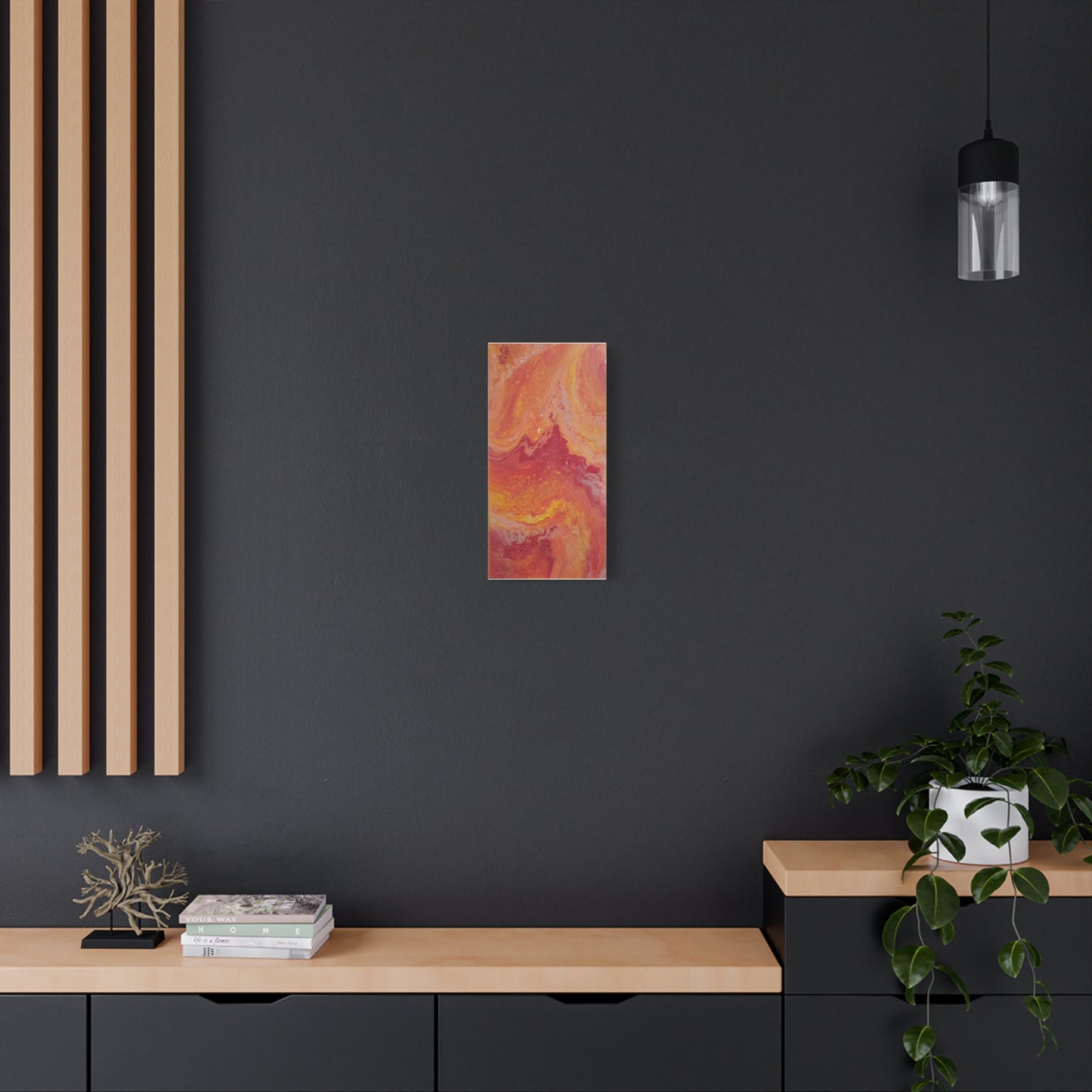 Abstract Pepto Popured - Sunset Swirl Matte Canvas Art - Stretched 1.25"