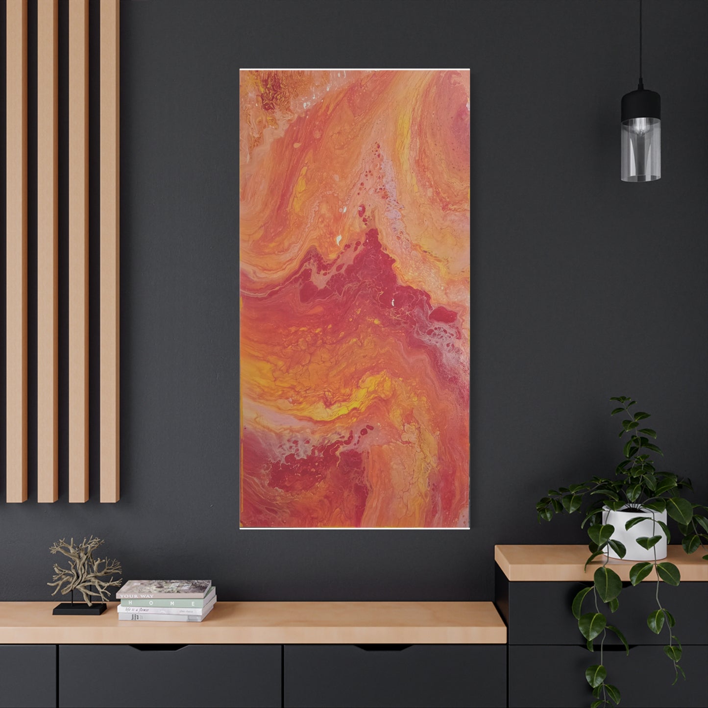 Abstract Pepto Popured - Sunset Swirl Matte Canvas Art - Stretched 1.25"