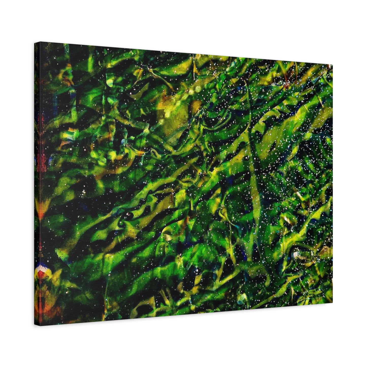 Confessions - Abstract Green Texture Canvas - Matte Stretched Wall Art