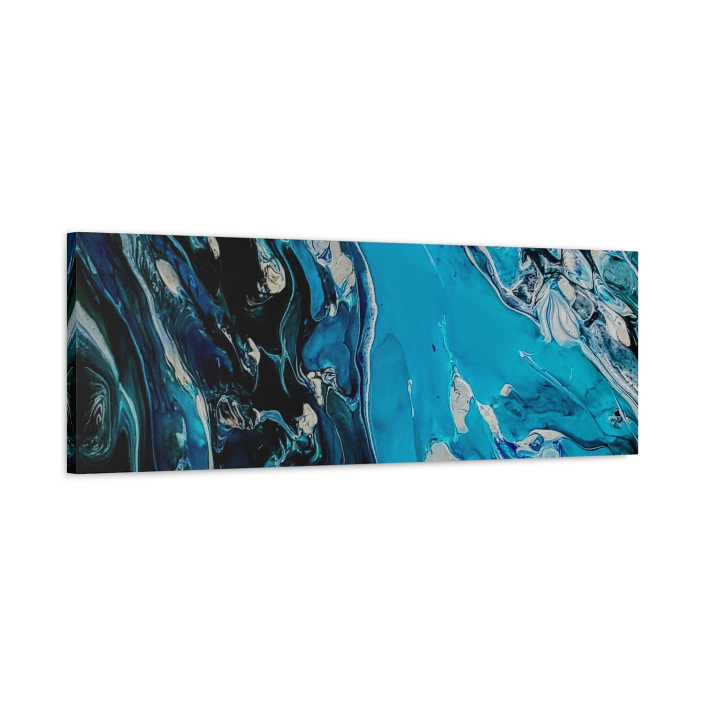 Blue Ocean Abstract Matte Canvas Print — Stretched Wall Art