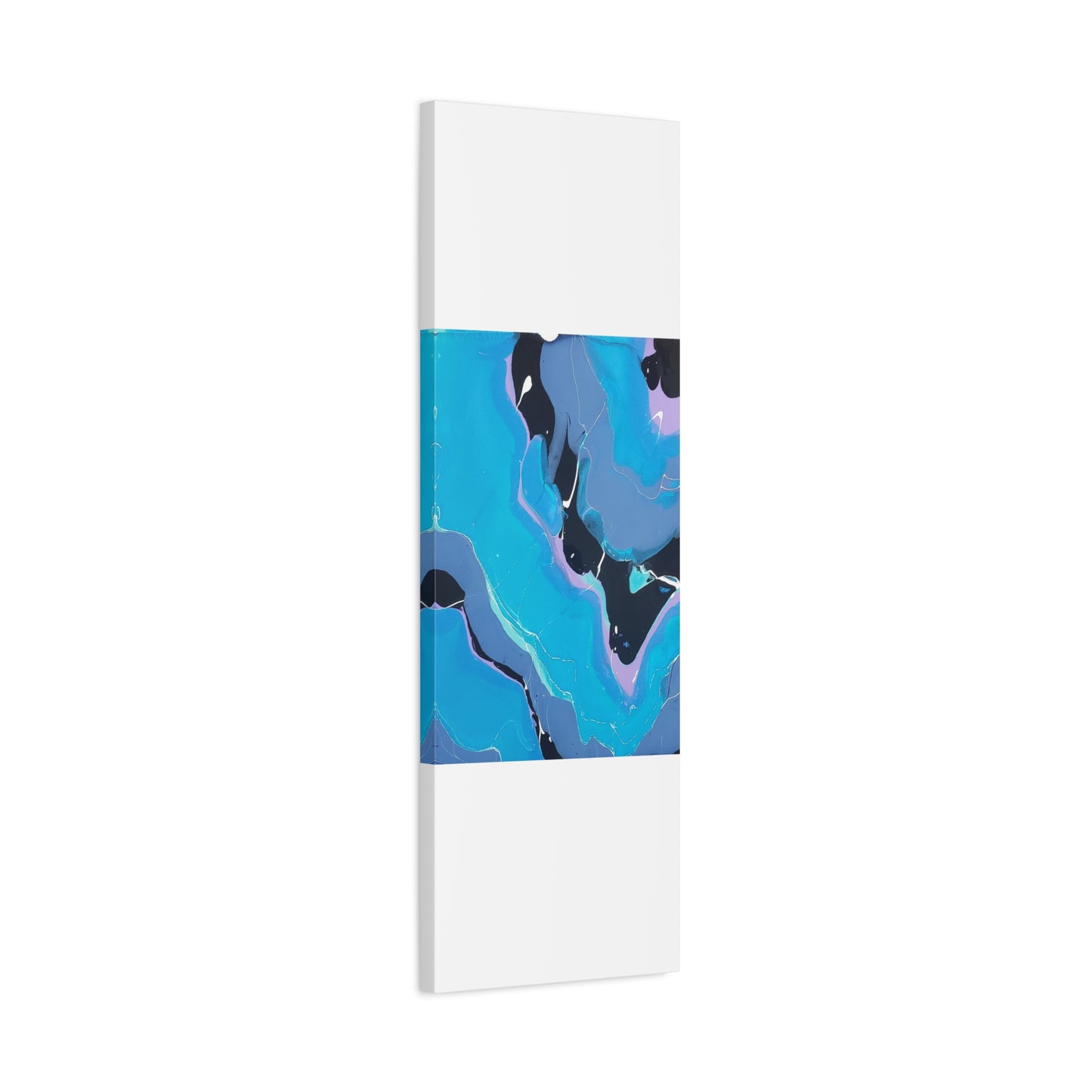 Abstract Blue Fluid Art Canvas Print — Matte Stretched Wall Art 1.25"