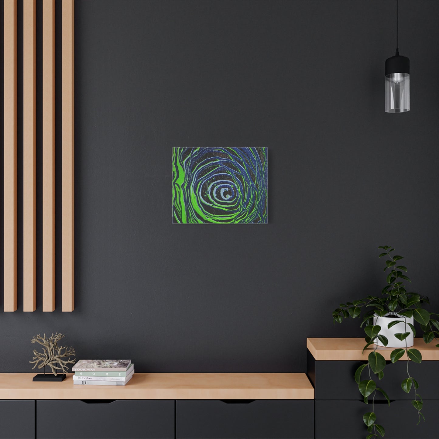 Abstract Green Swirl Matte Canvas Art — Stretched 1.25" Wall Décor