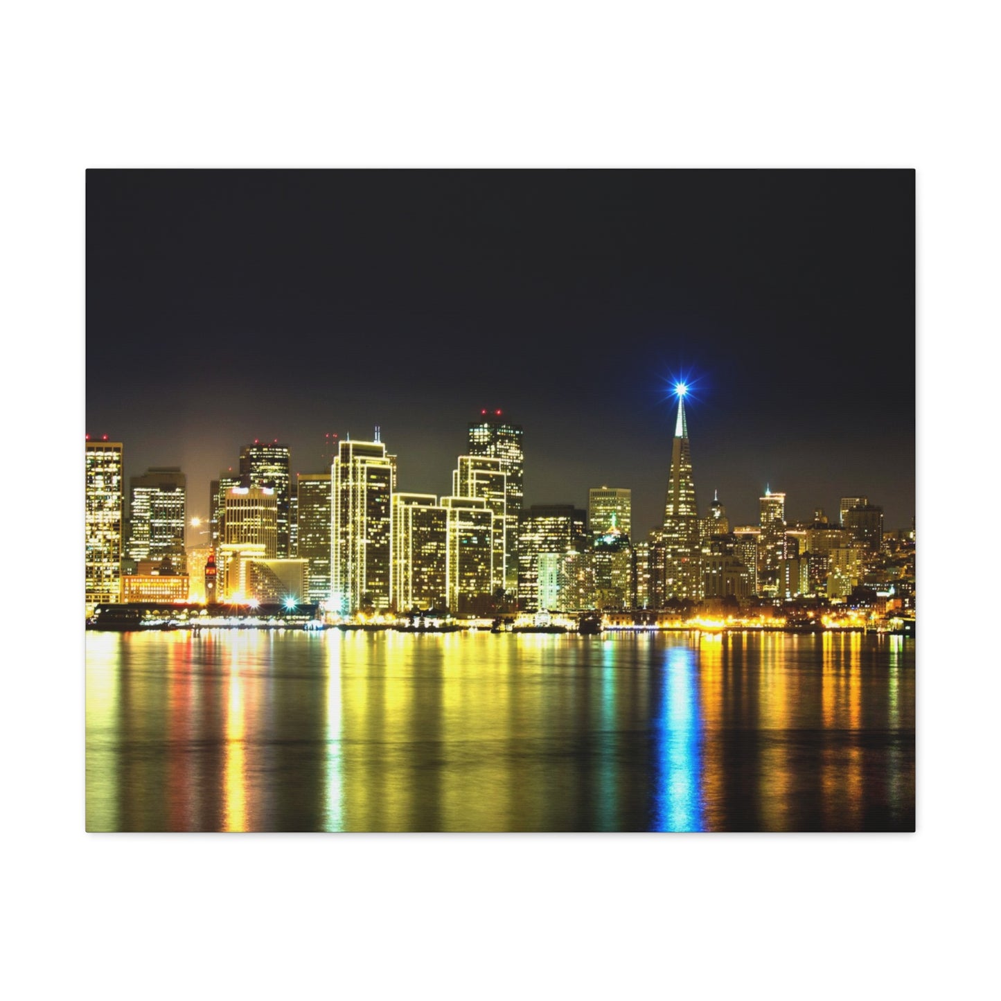 San Francisco Night Skyline Matte Canvas Print — Stretched 1.25"