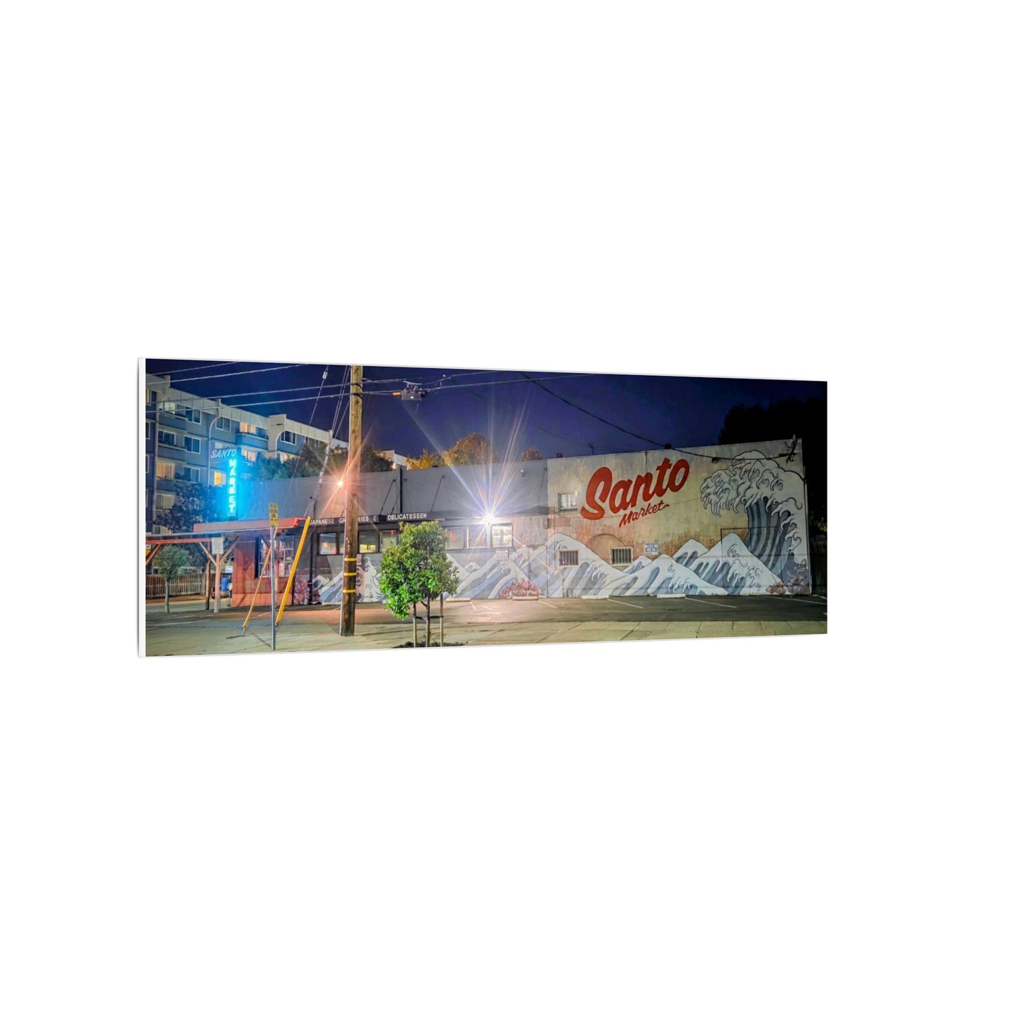 Santo Market Mural (7th&taylor)— Nighttime Urban Wall Art