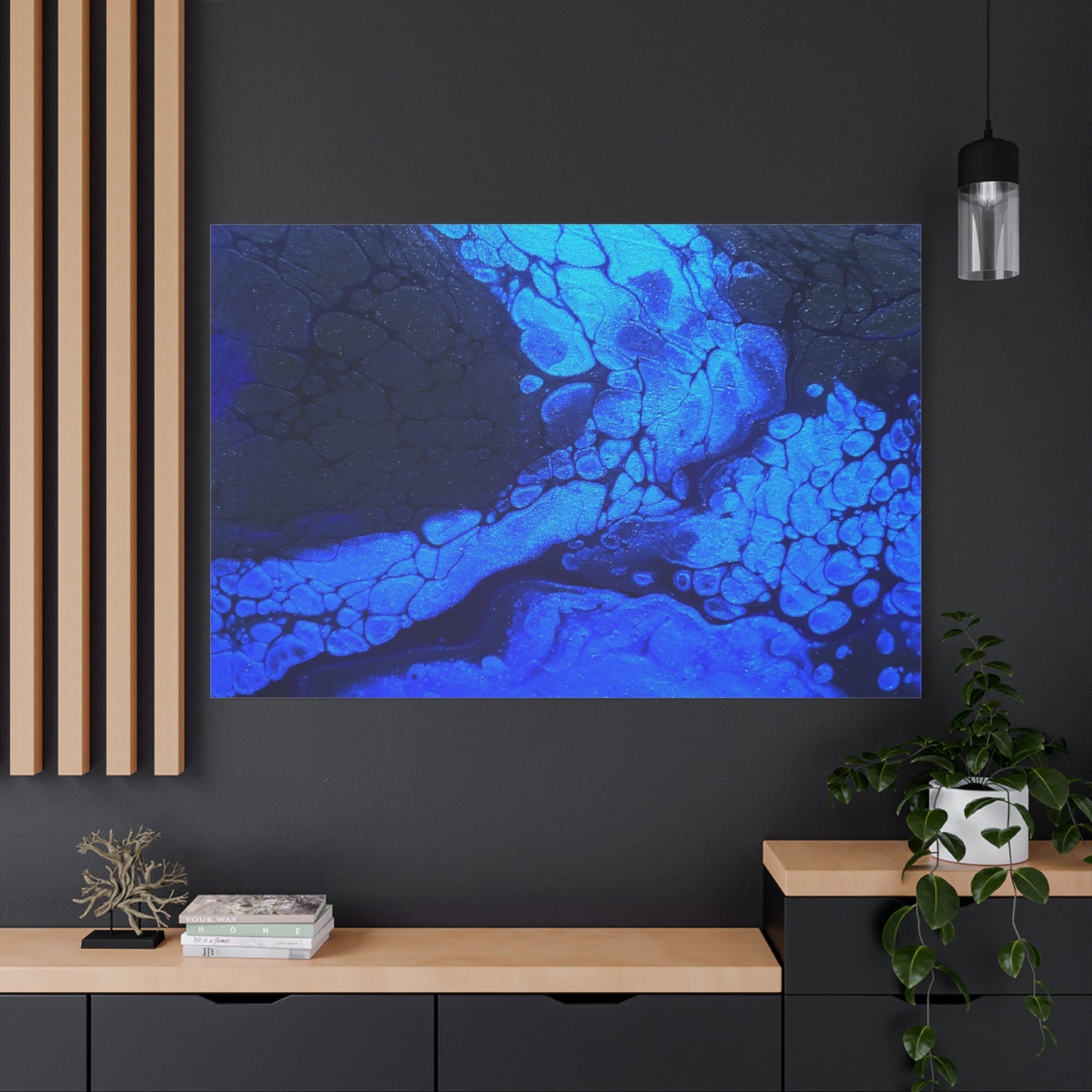 Abstract Blue Ocean Canvas Print — Matte Stretched Wall Art