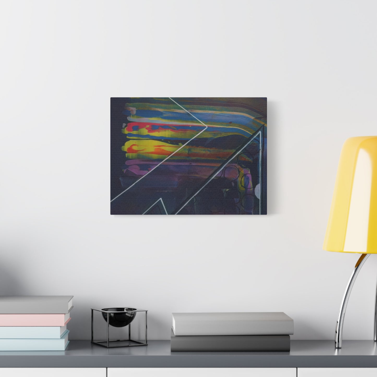 Abstract Geometric Canvas Art - 2025 astronomy – Colorful Drip Triangle Stretched Canvas