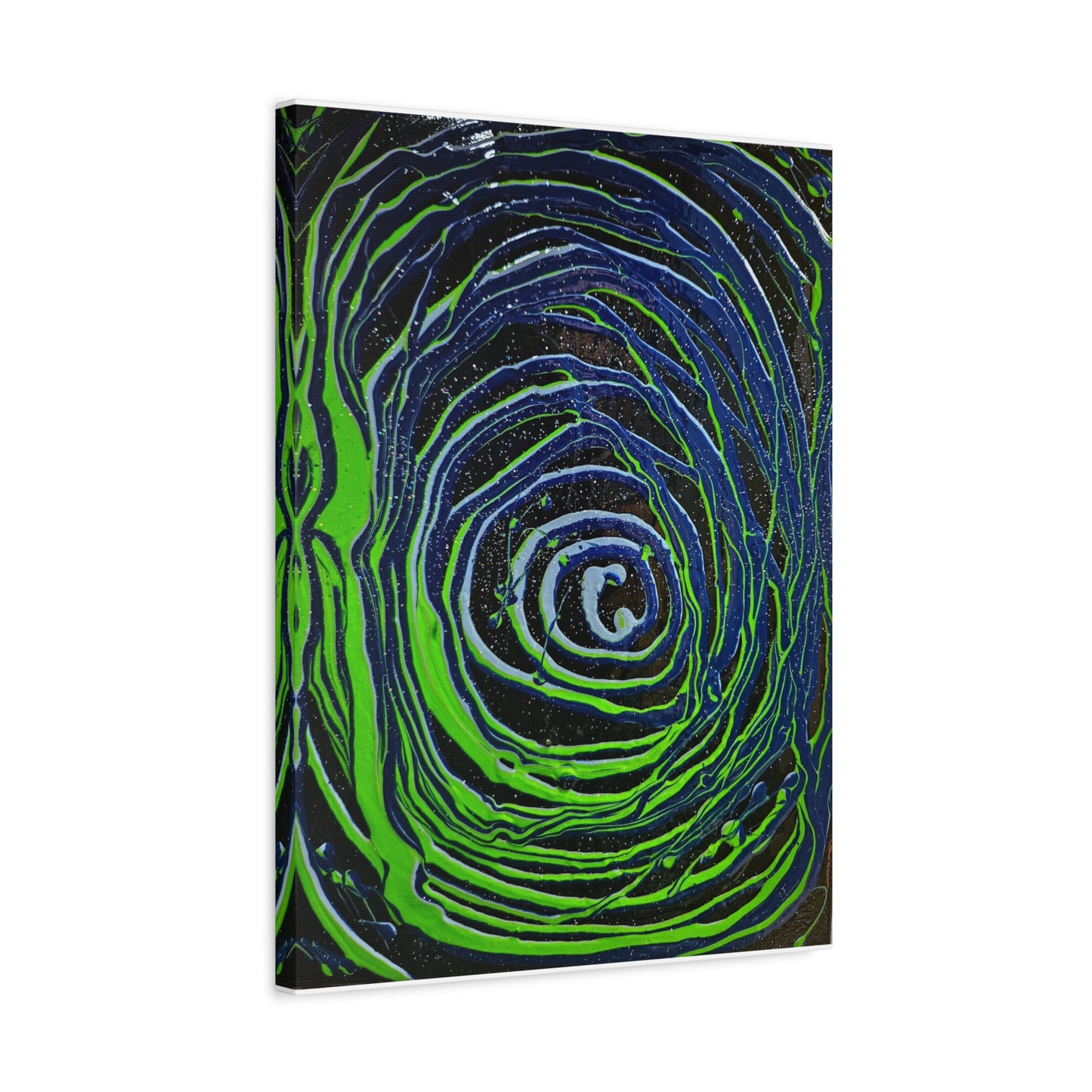 Abstract Green Swirl Matte Canvas Art — Stretched 1.25" Wall Décor