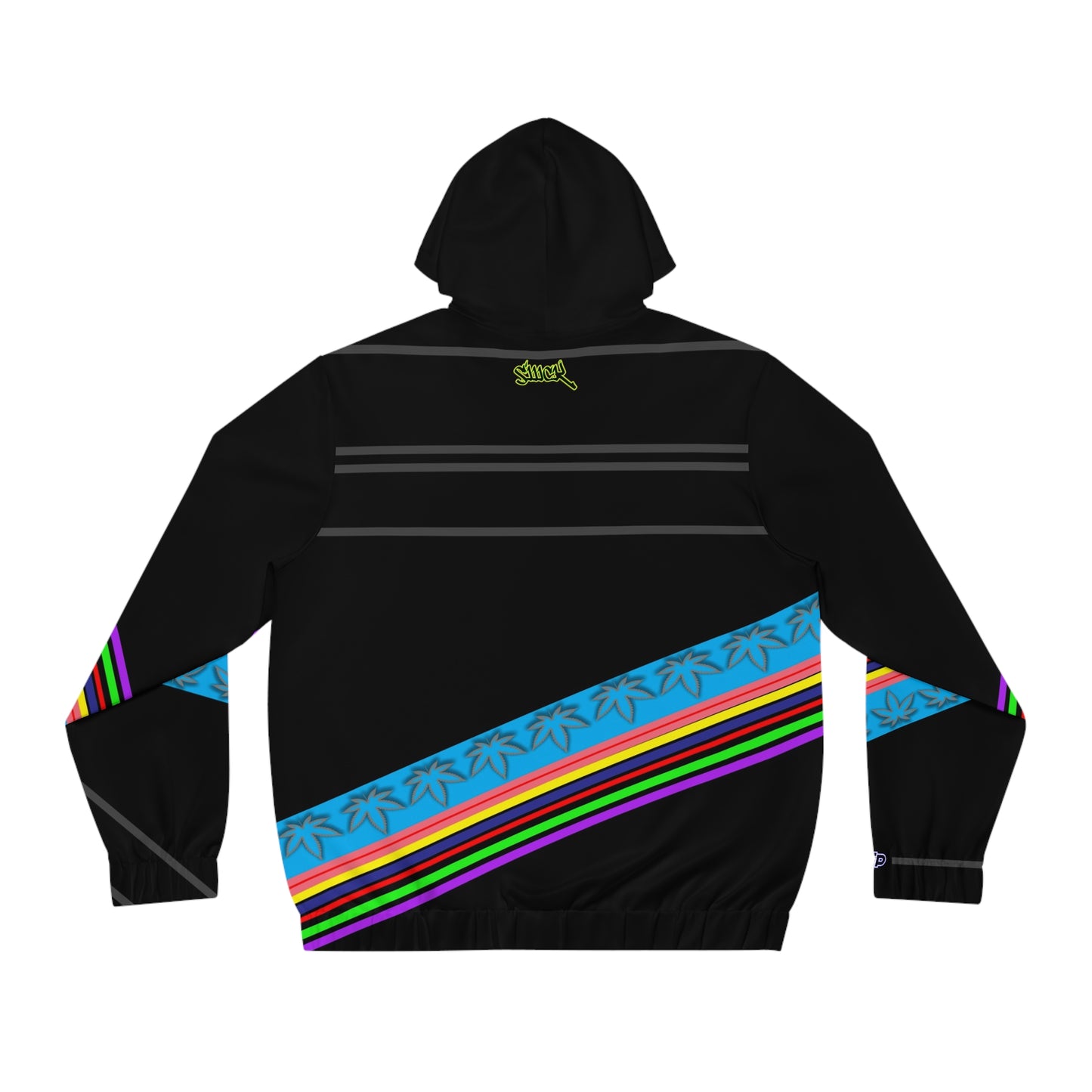 Men's Diagonal Rainbow Stripe Full-Zip Hoodie